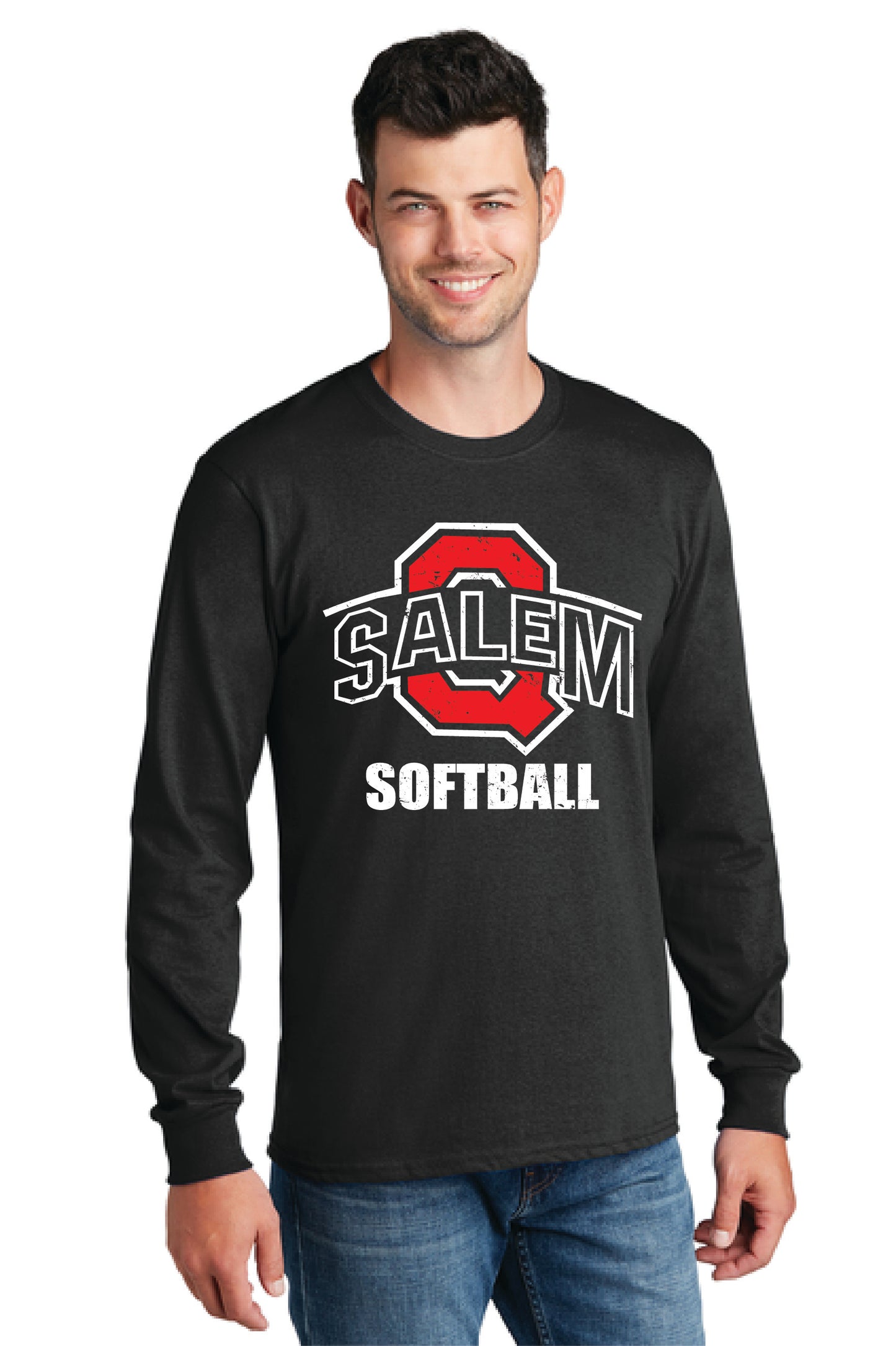 SALEM QUAKERS SOFTBALL PC54LS Port & Company® Long Sleeve Core Cotton Tee 7