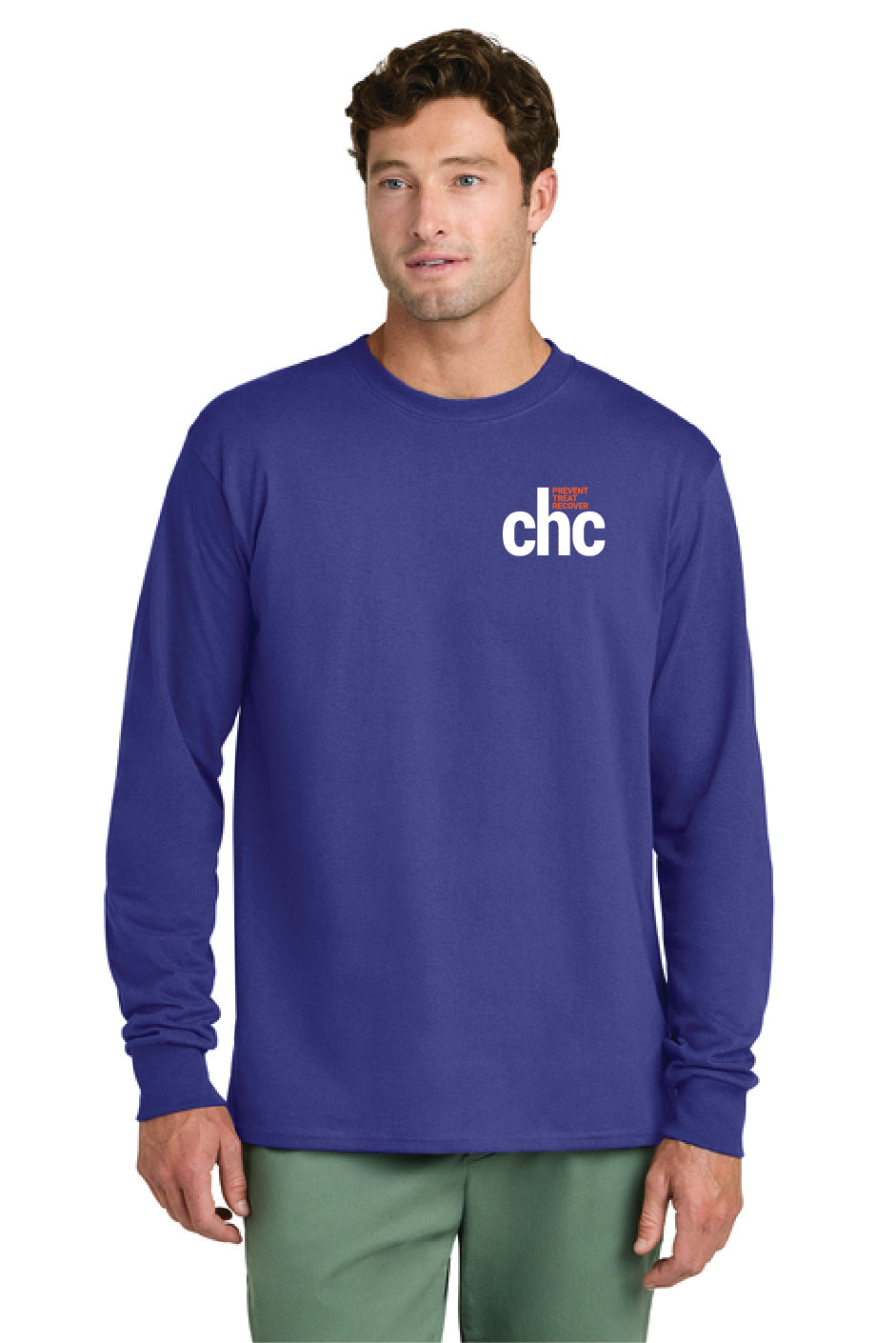 PC54LS Port & Co™ Long Sleeve Core Blend Tee SP CHC-5