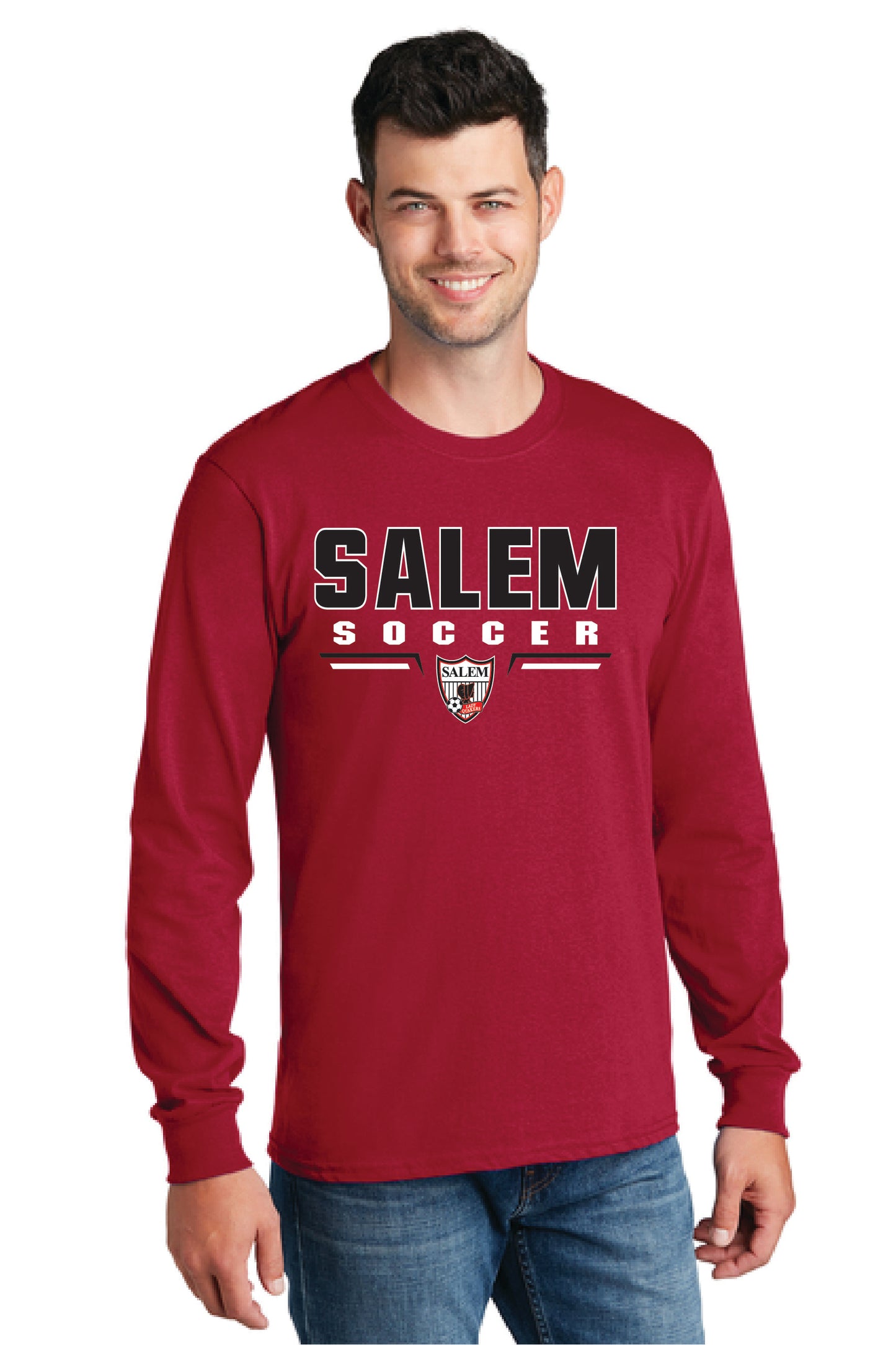 SALEM QUAKERS SOCCER PC54LS Port & Company® Long Sleeve Core Cotton Tee 11