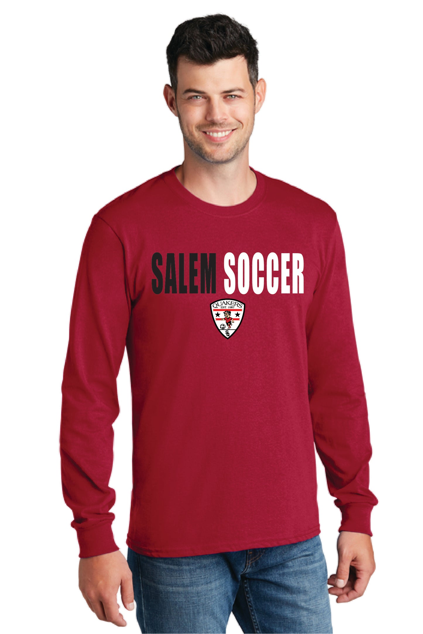SALEM QUAKERS SOCCER PC54LS Port & Company® Long Sleeve Core Cotton Tee 10