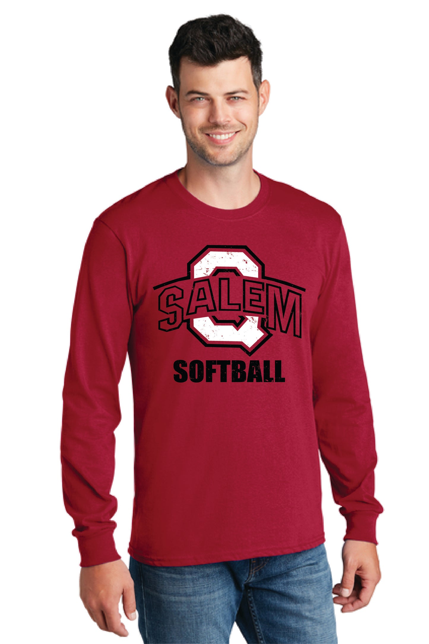 SALEM QUAKERS SOFTBALL PC54LS Port & Company® Long Sleeve Core Cotton Tee 7
