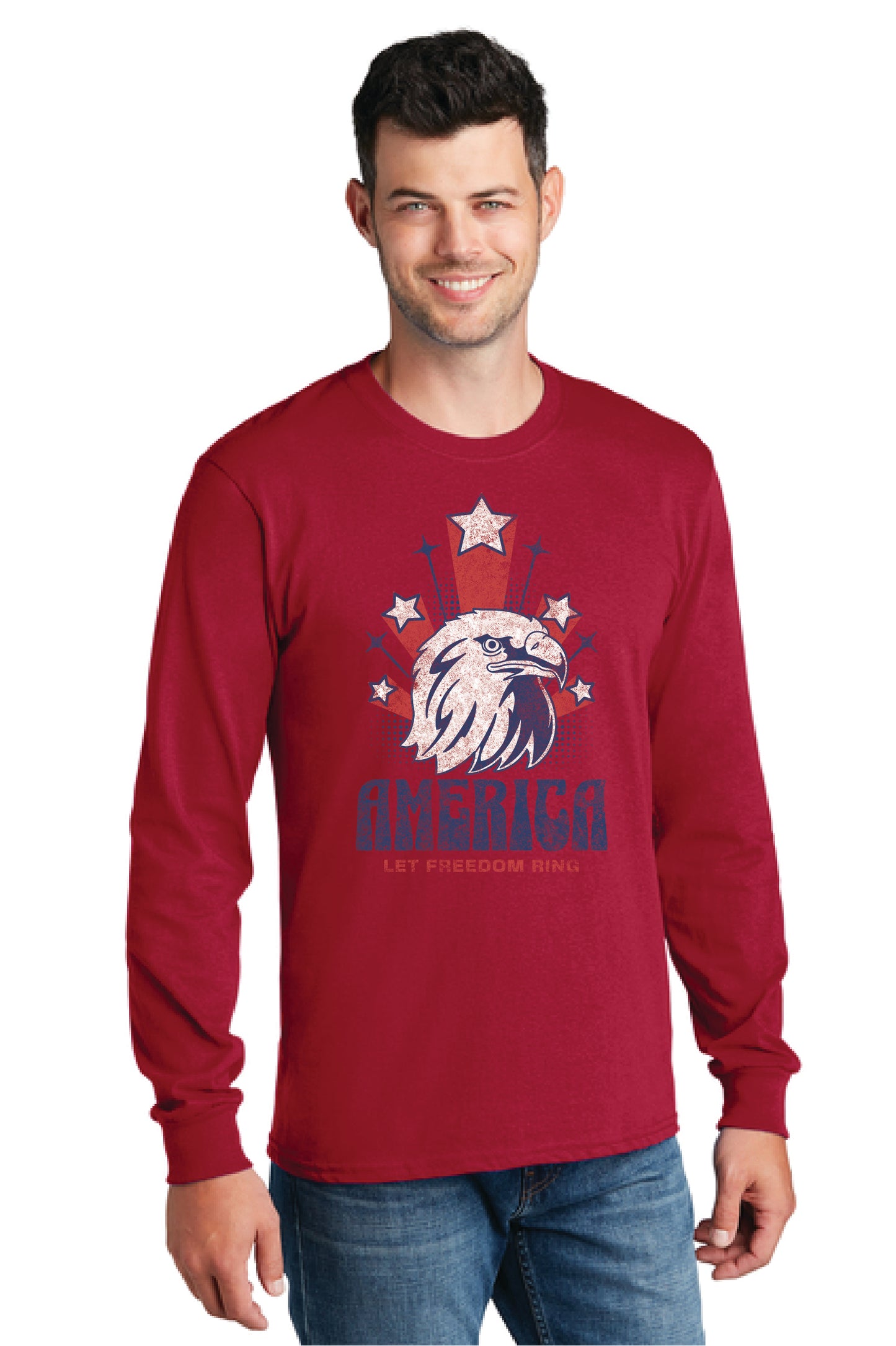 LET FREEDOM RING PC54LS Port & Company® Long Sleeve Core Cotton Tee 22