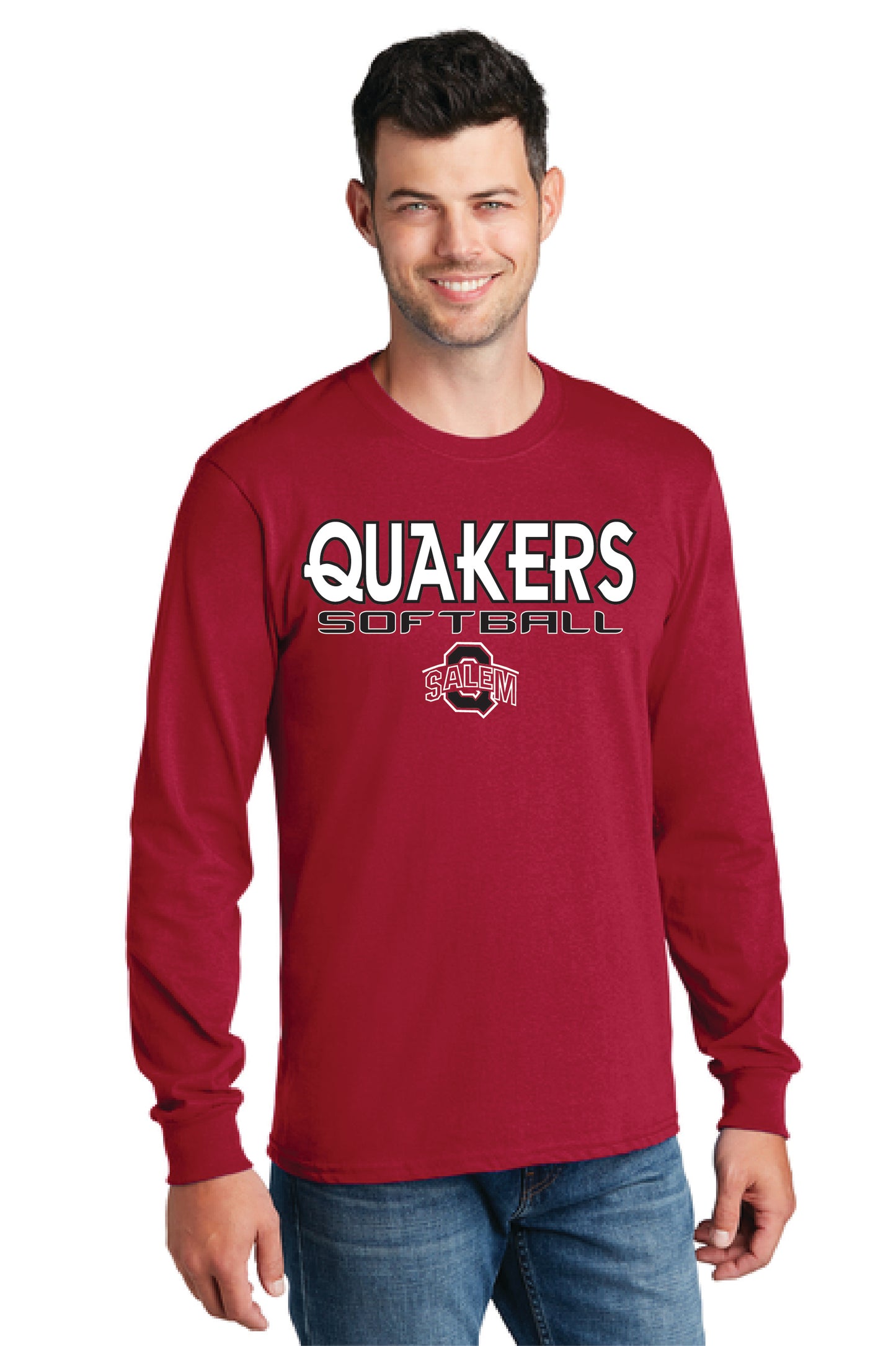 SALEM QUAKERS SOFTBALL PC54LS Port & Company® Long Sleeve Core Cotton Tee 6