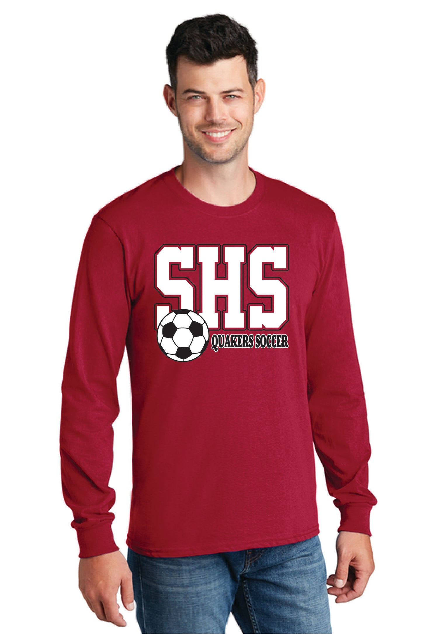 SALEM QUAKERS SOCCER PC54LS Port & Company® Long Sleeve Core Cotton Tee 12