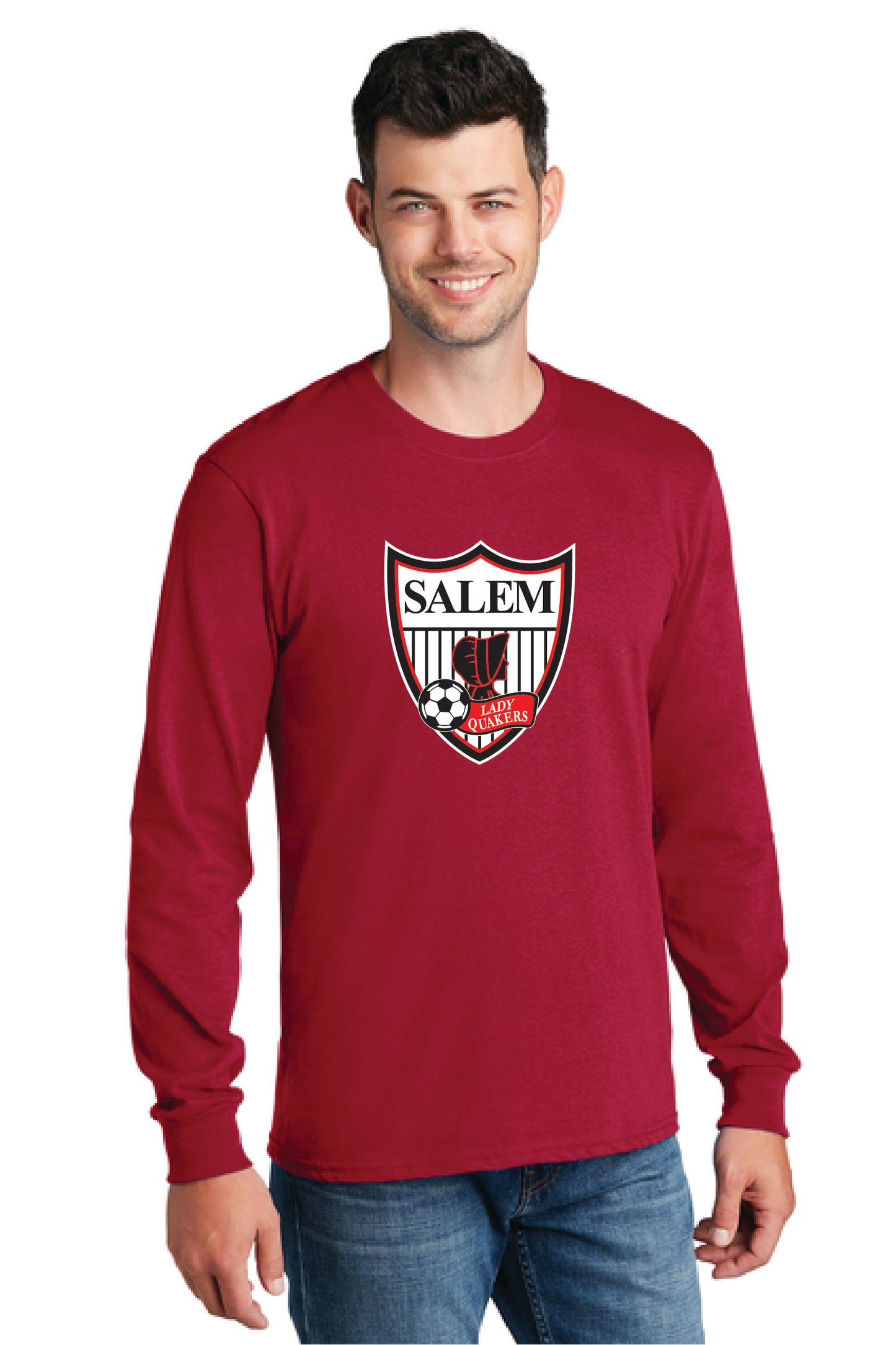 SALEM QUAKERS SOCCER PC54LS Port & Company® Long Sleeve Core Cotton Tee 5