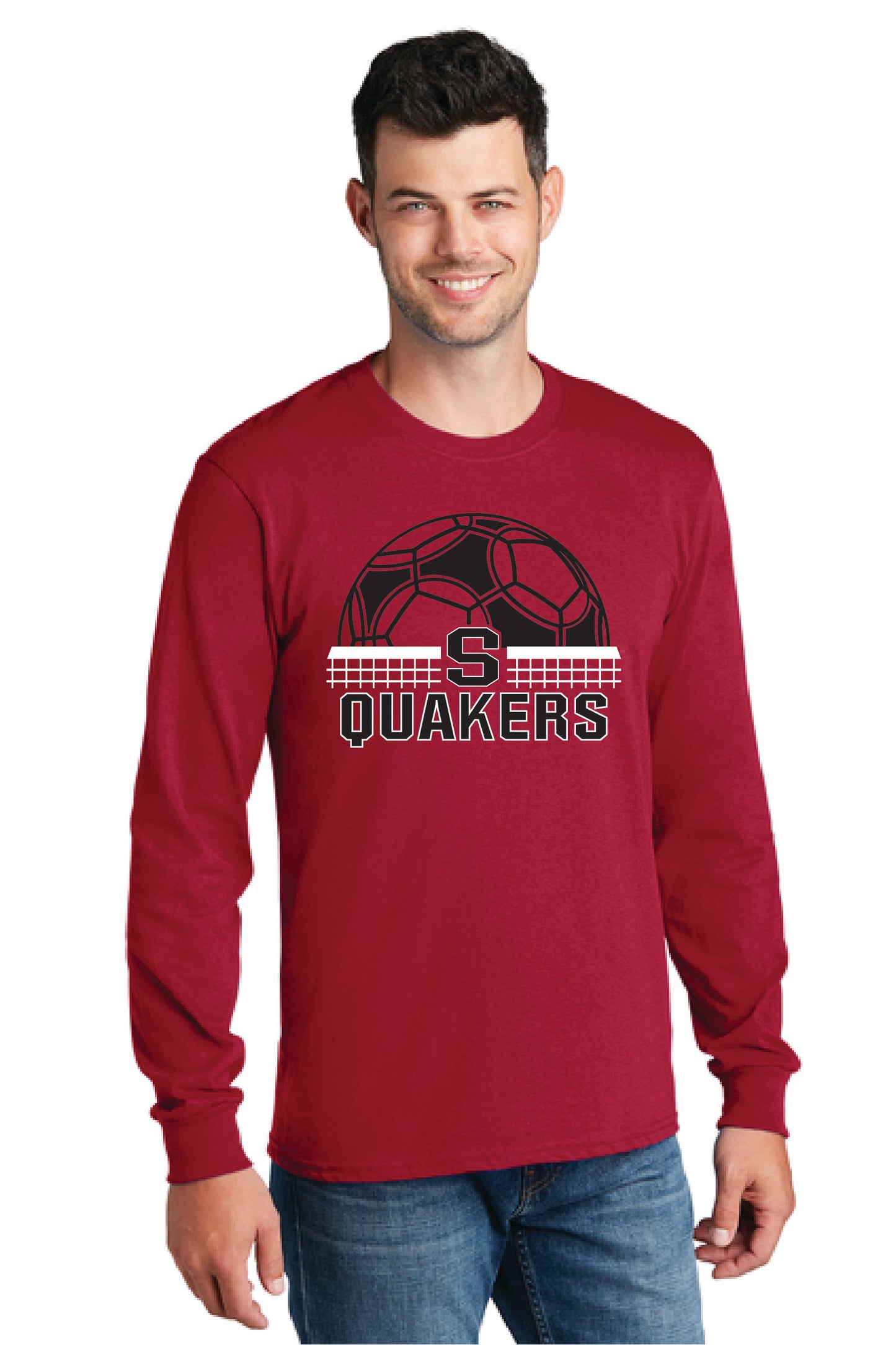 SALEM QUAKERS SOCCER PC54LS Port & Company® Long Sleeve Core Cotton Tee 7