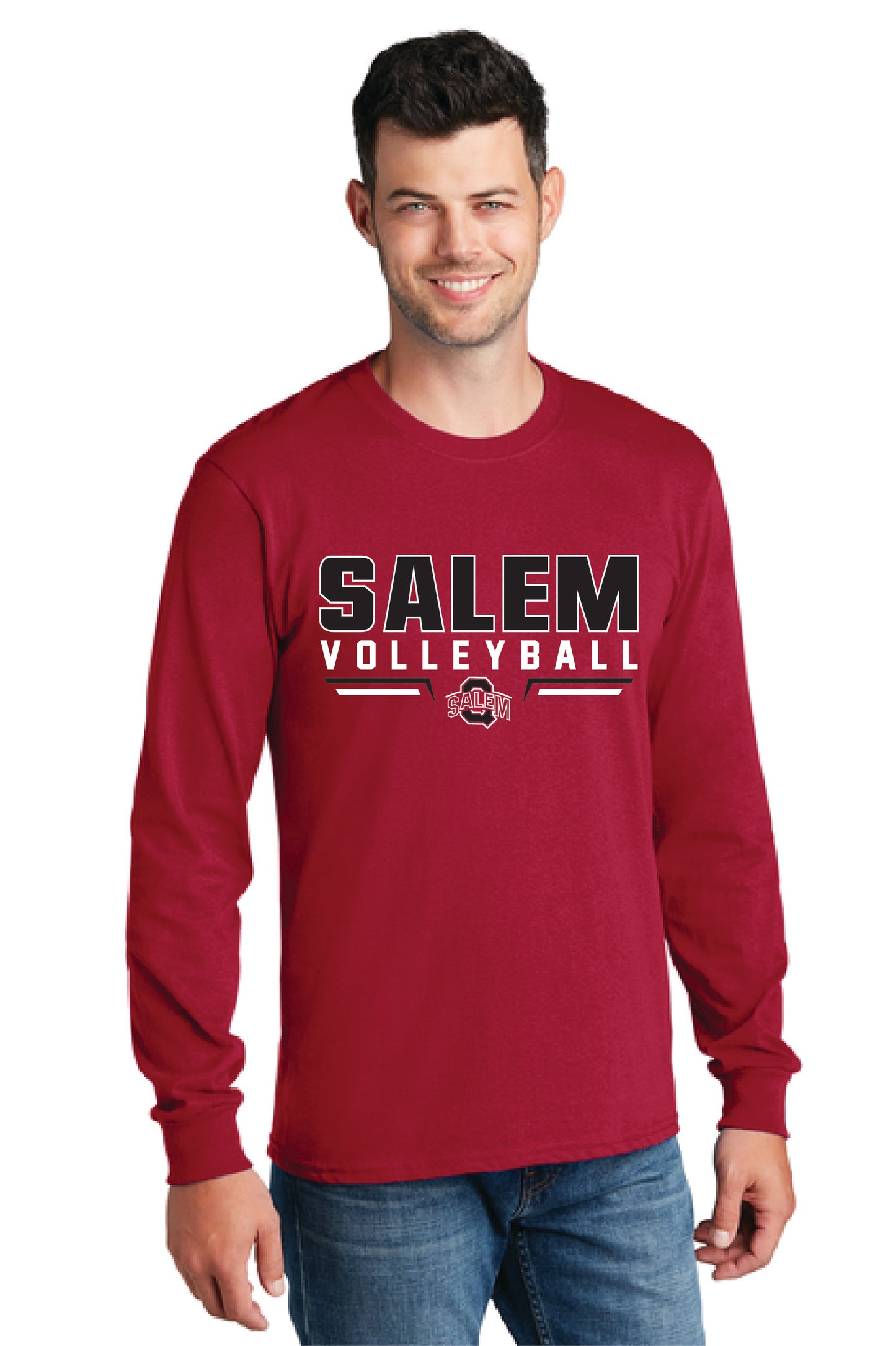 SALEM QUAKERS VOLLEYBALL PC54LS Port & Company® Long Sleeve Core Cotton Tee 6