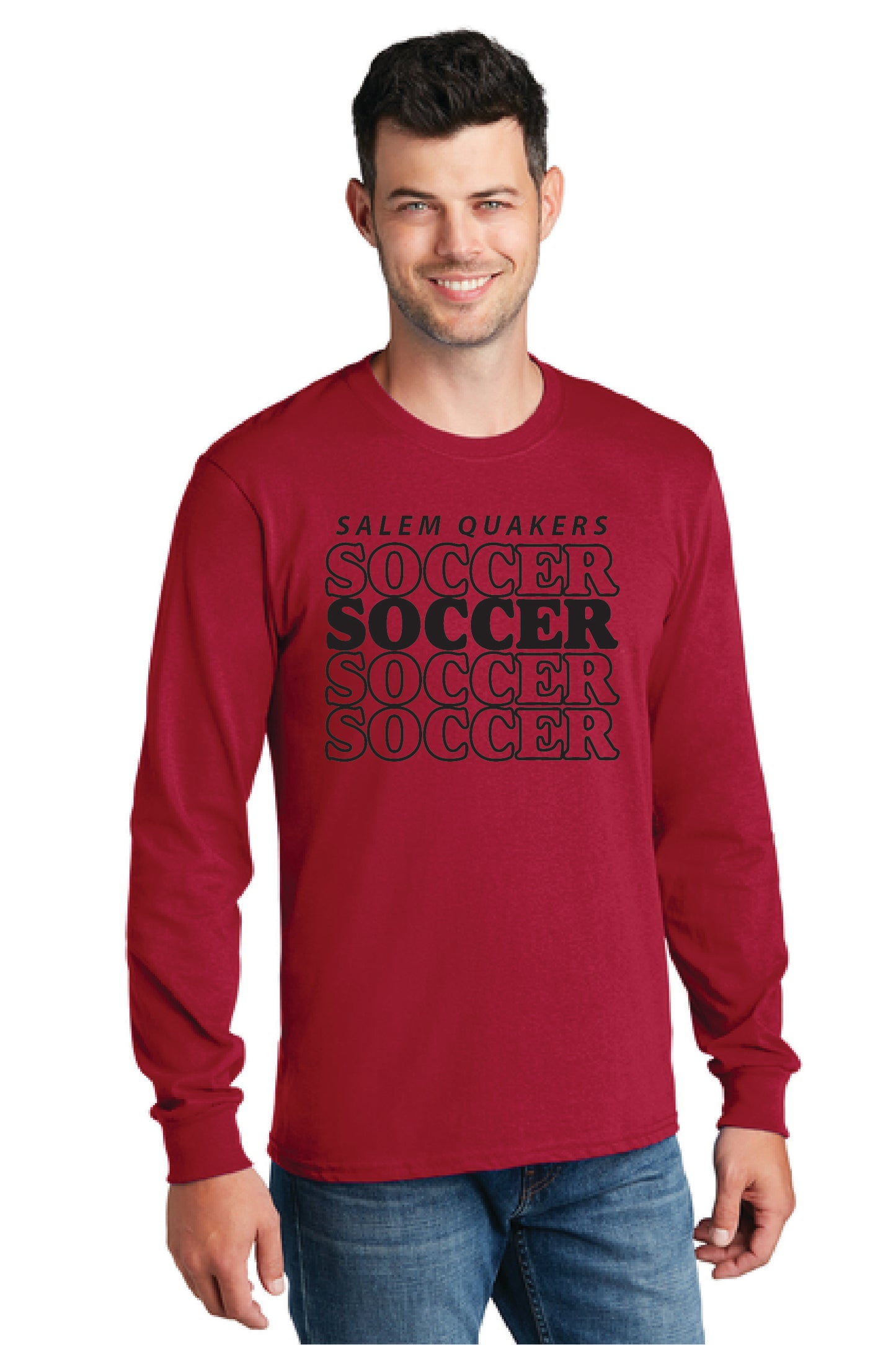 SALEM QUAKERS SOCCER PC54LS Port & Company® Long Sleeve Core Cotton Tee 6