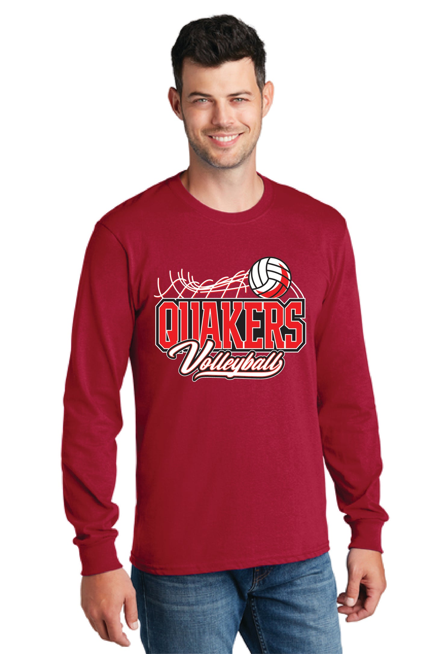 SALEM QUAKERS VOLLEYBALL PC54LS Port & Company® Long Sleeve Core Cotton Tee 4
