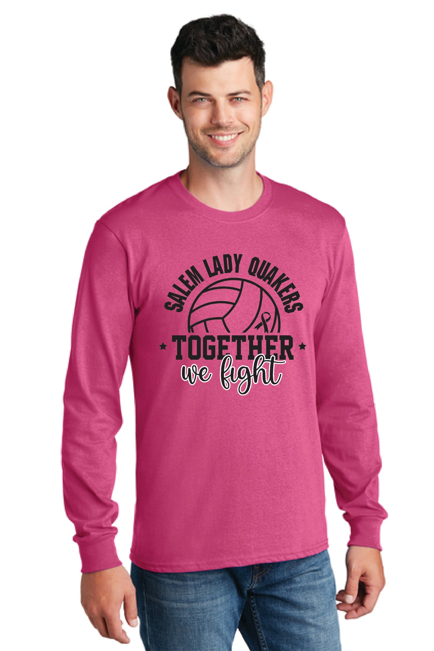 SALEM QUAKERS VOLLEYBALL PC54LS Port & Company® Long Sleeve Core Cotton Tee 10