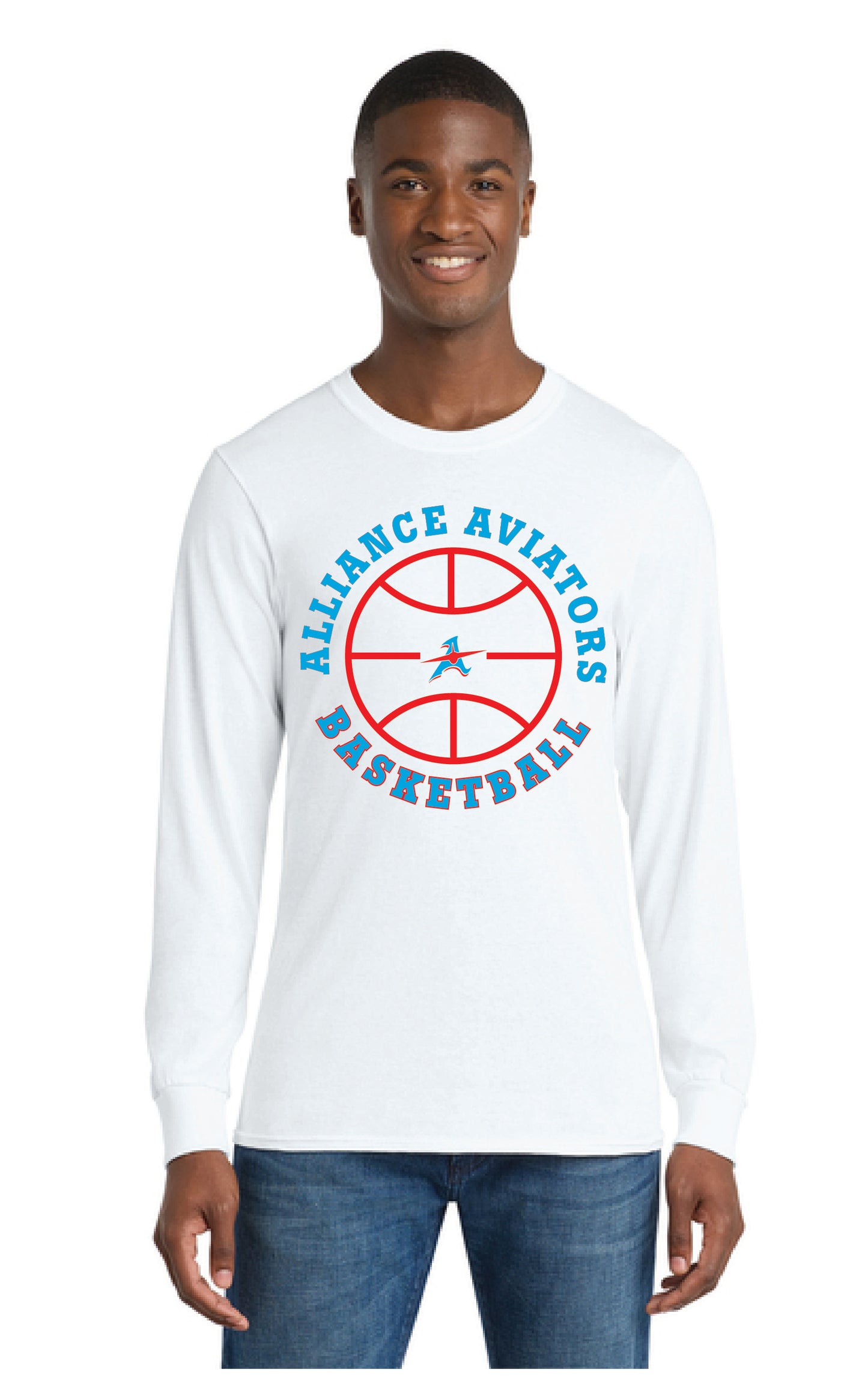 ALLIANCE AVIATORS Basketball PC55LS Port & Company® Long Sleeve Core Blend Tee 9