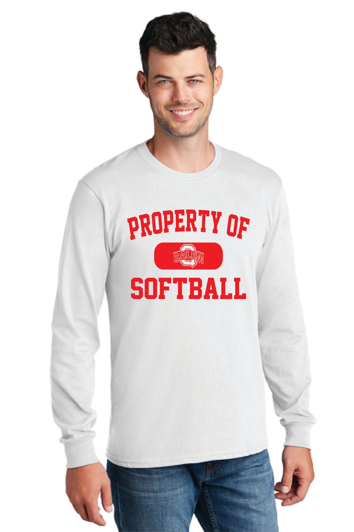 SALEM QUAKERS SOFTBALL PC54LS Port & Company® Long Sleeve Core Cotton Tee 5
