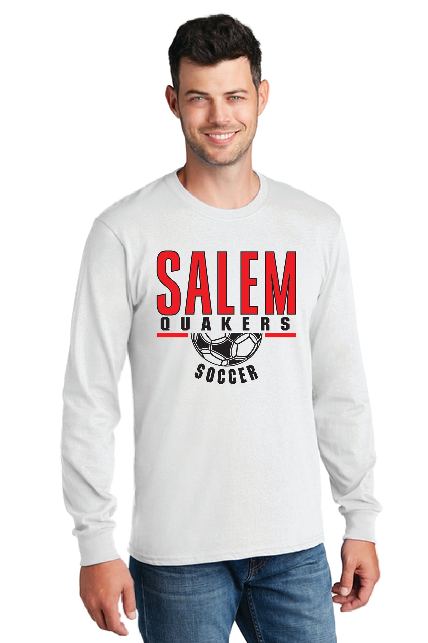 SALEM QUAKERS SOCCER PC54LS Port & Company® Long Sleeve Core Cotton Tee 3