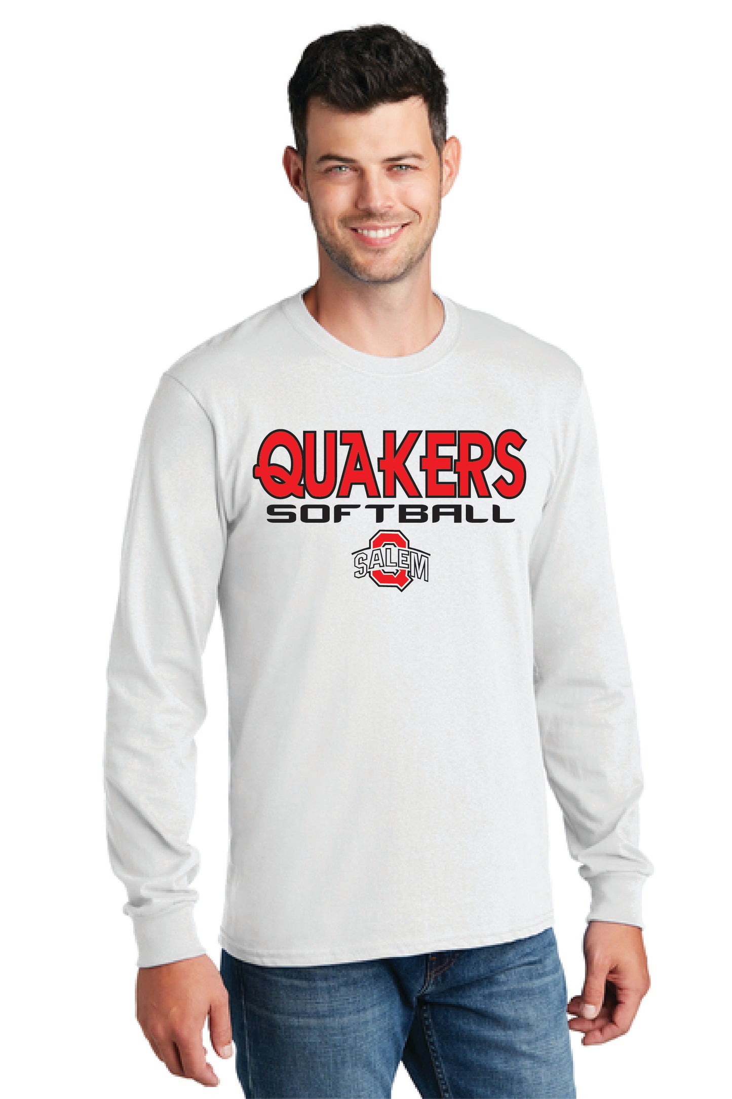 SALEM QUAKERS SOFTBALL PC54LS Port & Company® Long Sleeve Core Cotton Tee 6