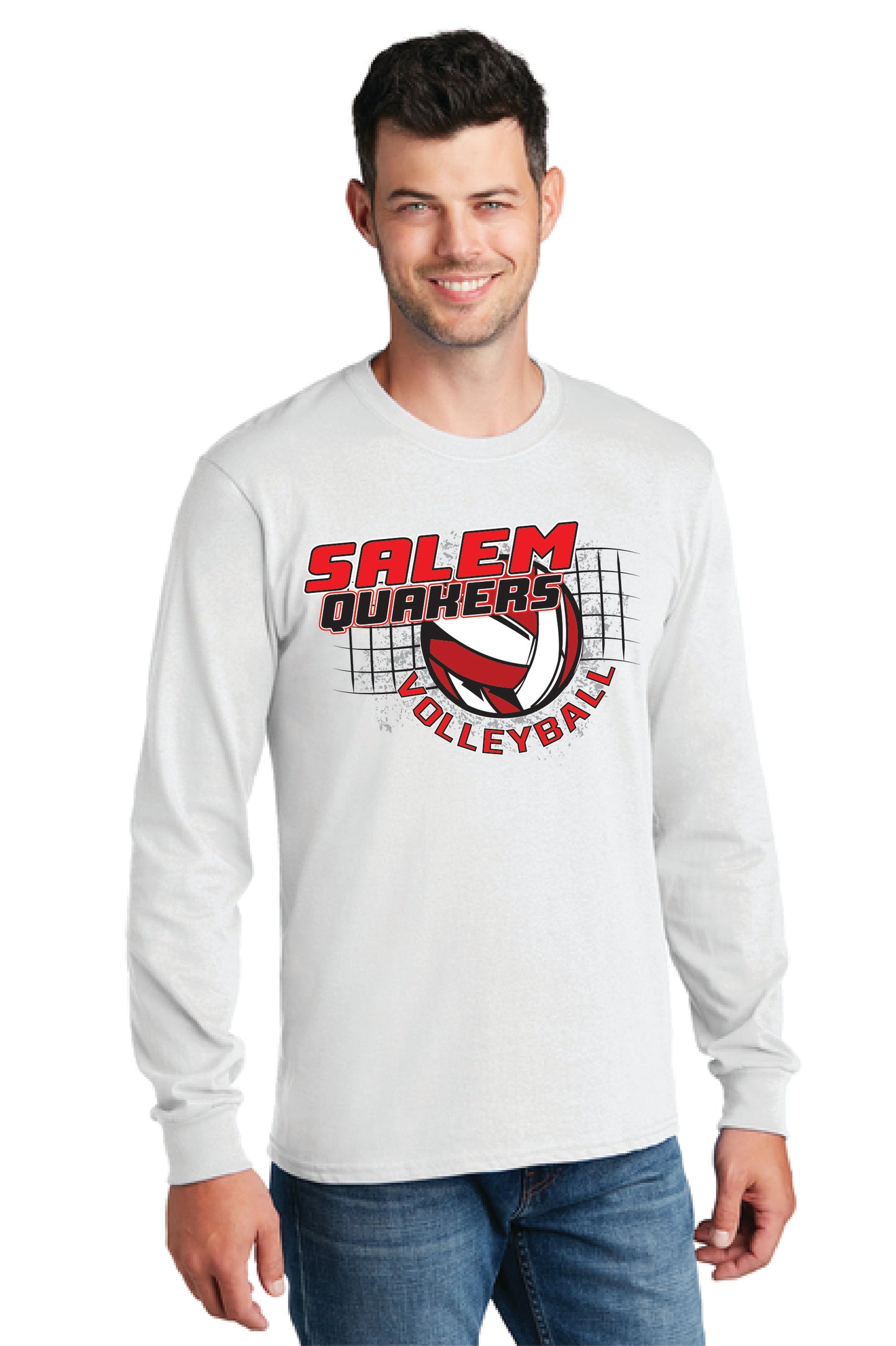 SALEM QUAKERS VOLLEYBALL PC54LS Port & Company® Long Sleeve Core Cotton Tee 7