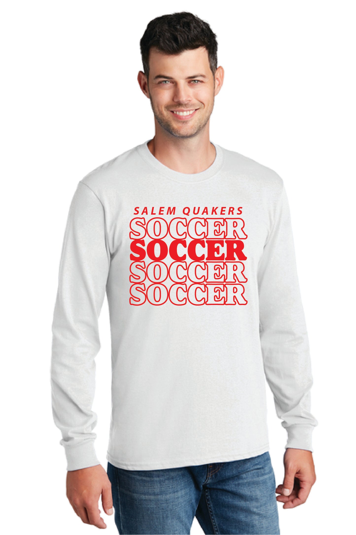 SALEM QUAKERS SOCCER PC54LS Port & Company® Long Sleeve Core Cotton Tee 6