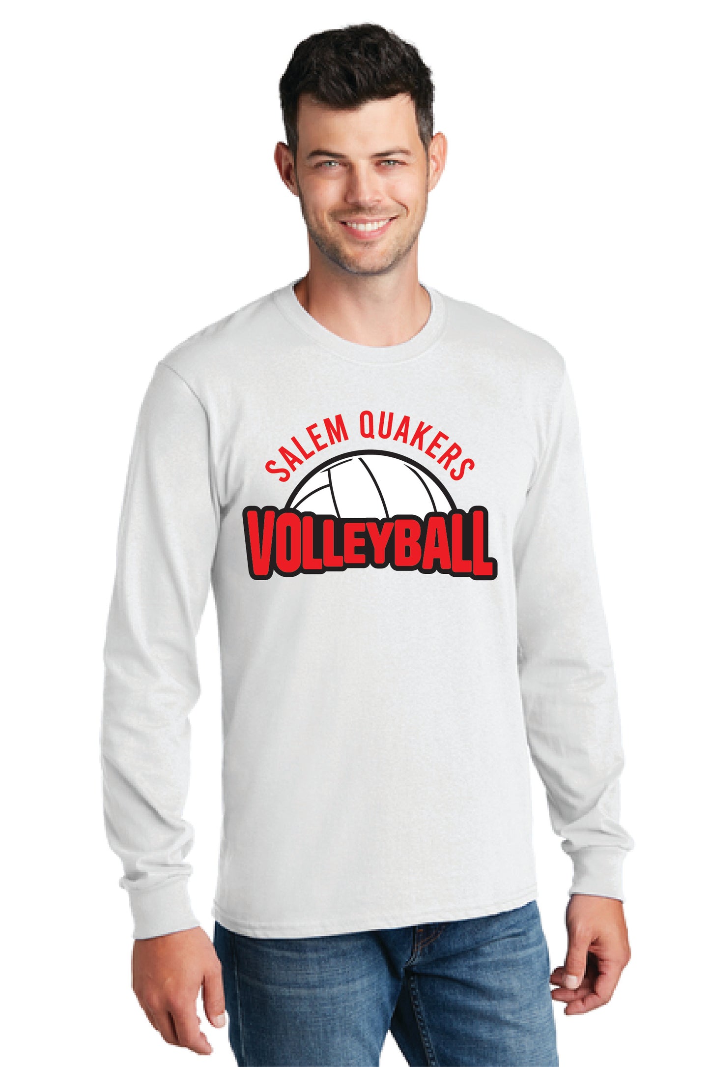 SALEM QUAKERS VOLLEYBALL PC54LS Port & Company® Long Sleeve Core Cotton Tee 8