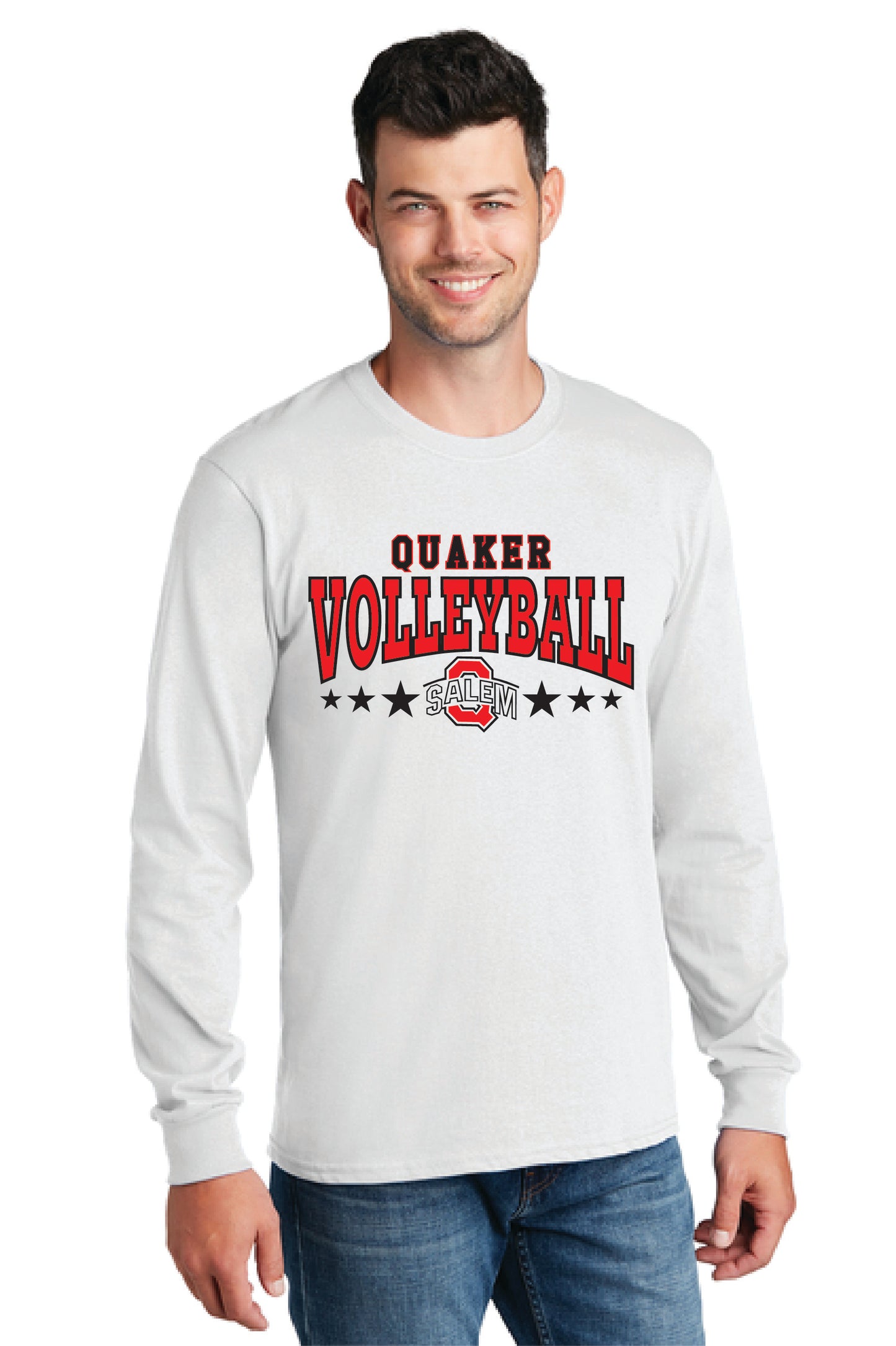 SALEM QUAKERS VOLLEYBALL PC54LS Port & Company® Long Sleeve Core Cotton Tee 1