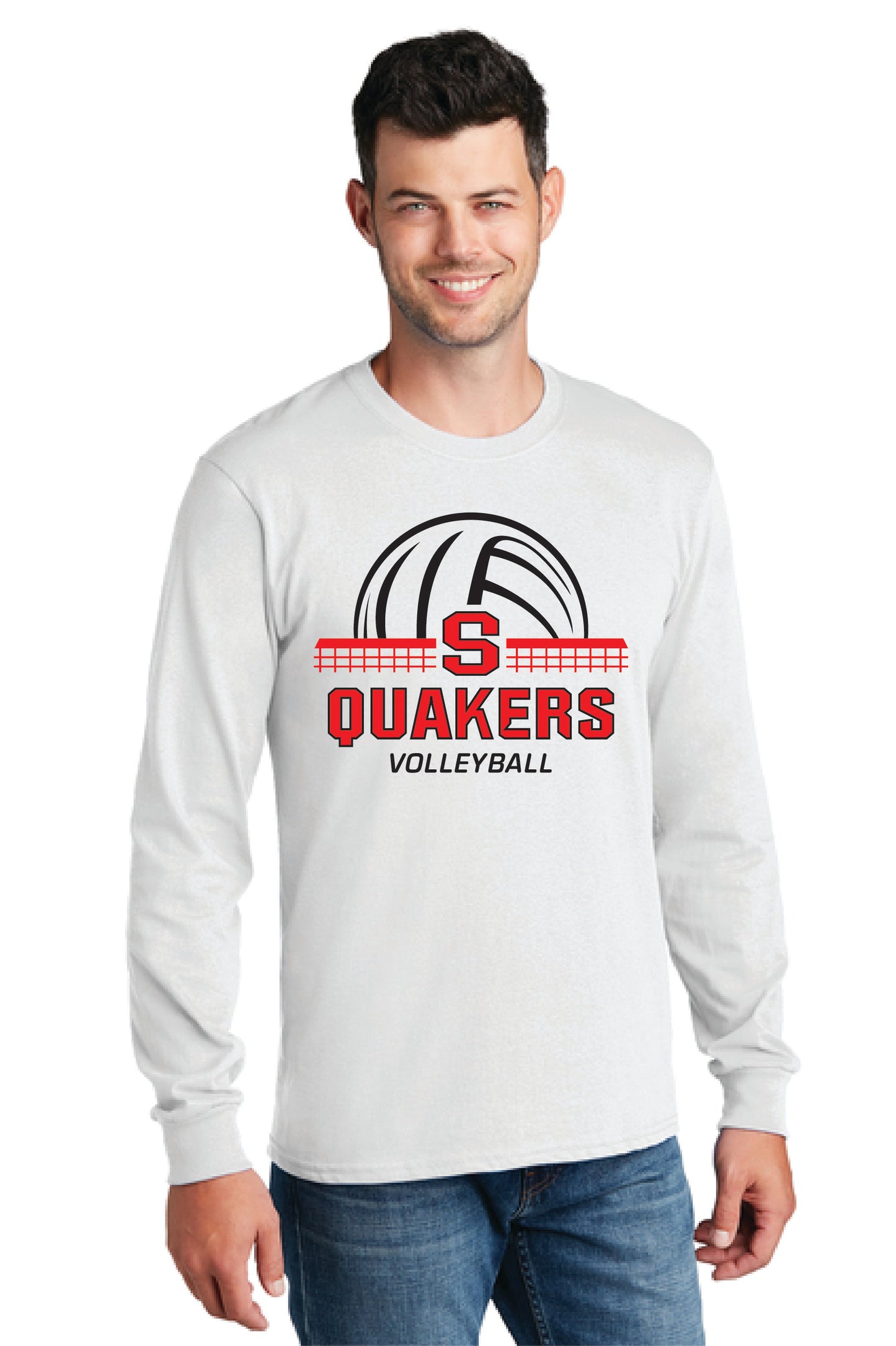 SALEM QUAKERS VOLLEYBALL PC54LS Port & Company® Long Sleeve Core Cotton Tee 3