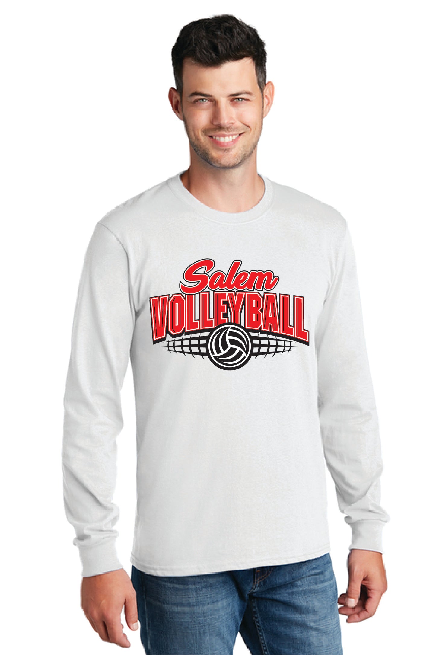 SALEM QUAKERS VOLLEYBALL PC54LS Port & Company® Long Sleeve Core Cotton Tee 5