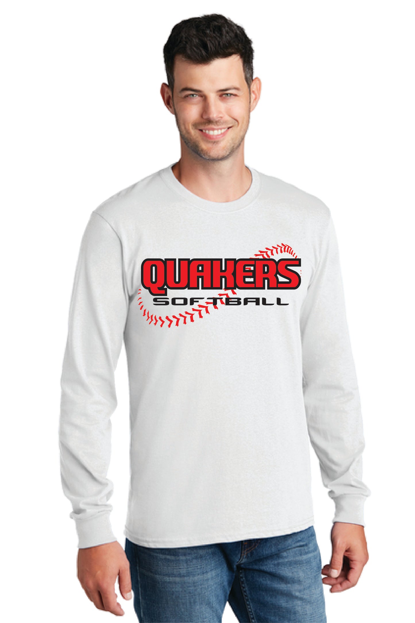 SALEM QUAKERS SOFTBALL PC54LS Port & Company® Long Sleeve Core Cotton Tee 2
