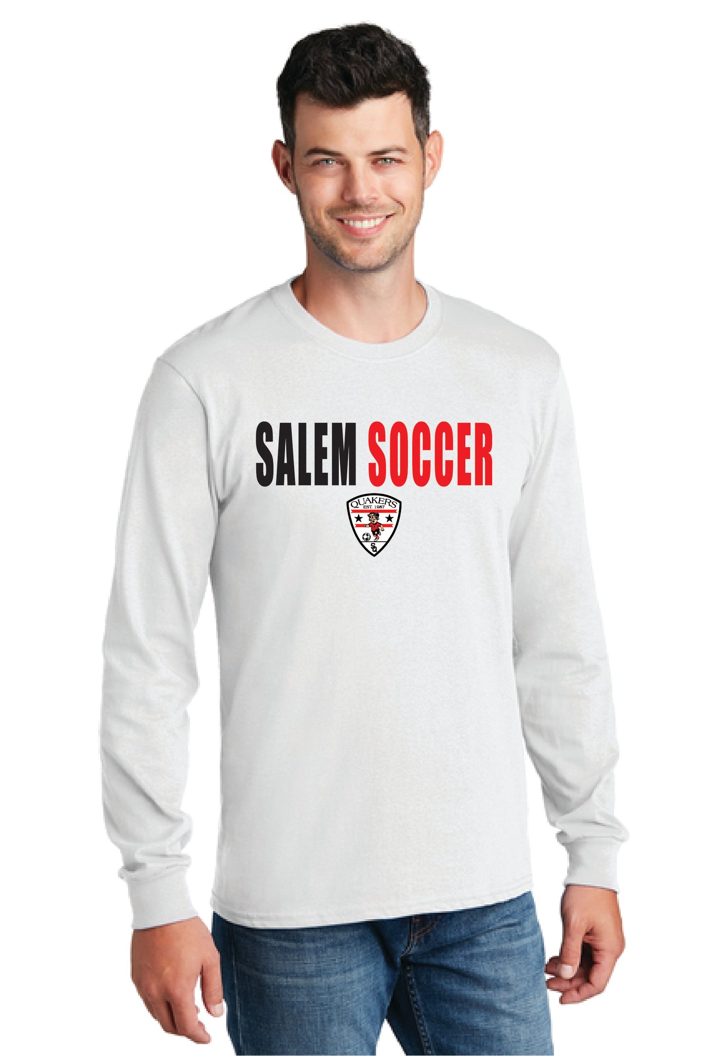 SALEM QUAKERS SOCCER PC54LS Port & Company® Long Sleeve Core Cotton Tee 10