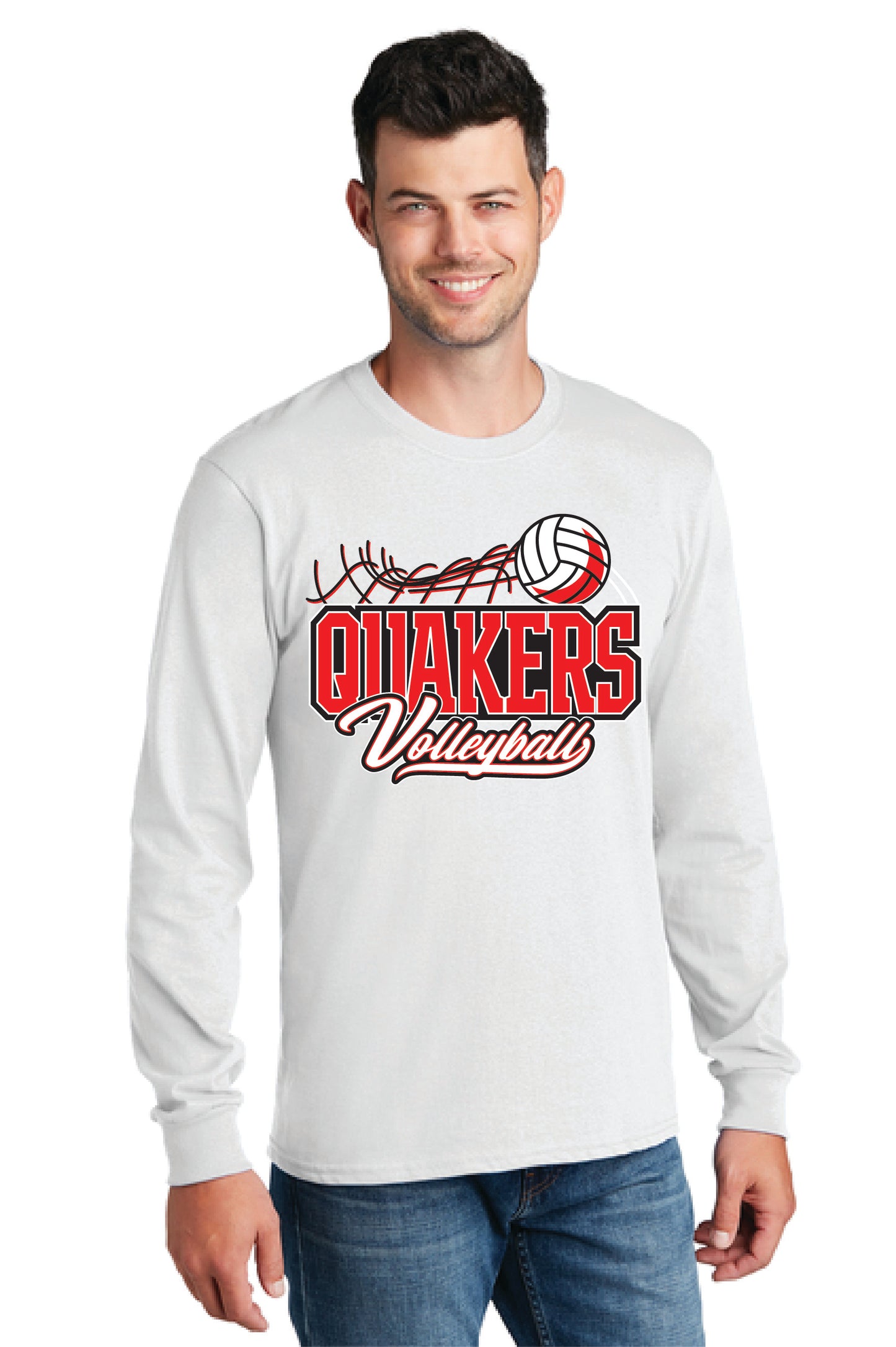 SALEM QUAKERS VOLLEYBALL PC54LS Port & Company® Long Sleeve Core Cotton Tee 4