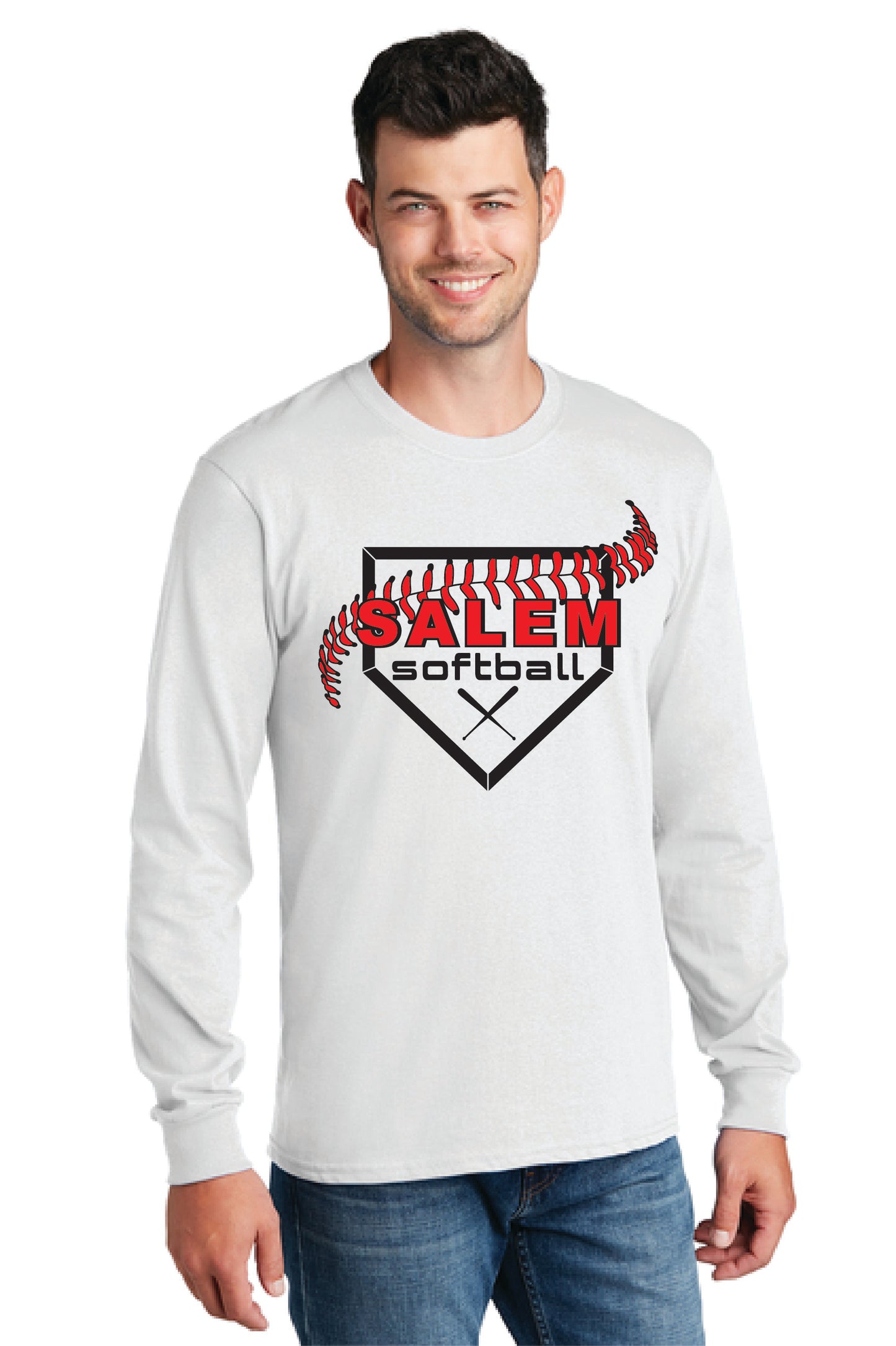 SALEM QUAKERS SOFTBALL PC54LS Port & Company® Long Sleeve Core Cotton Tee 4