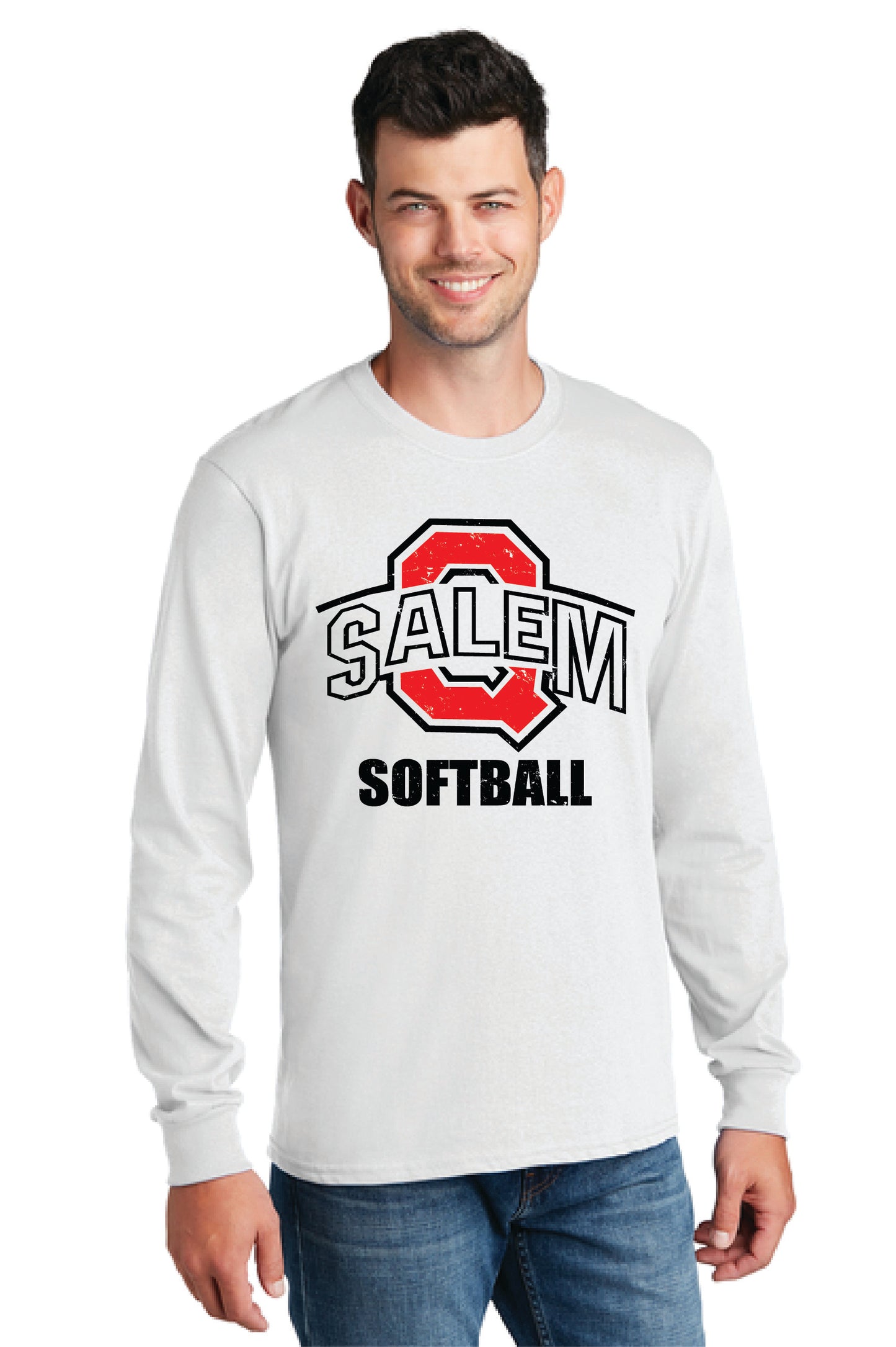 SALEM QUAKERS SOFTBALL PC54LS Port & Company® Long Sleeve Core Cotton Tee 7