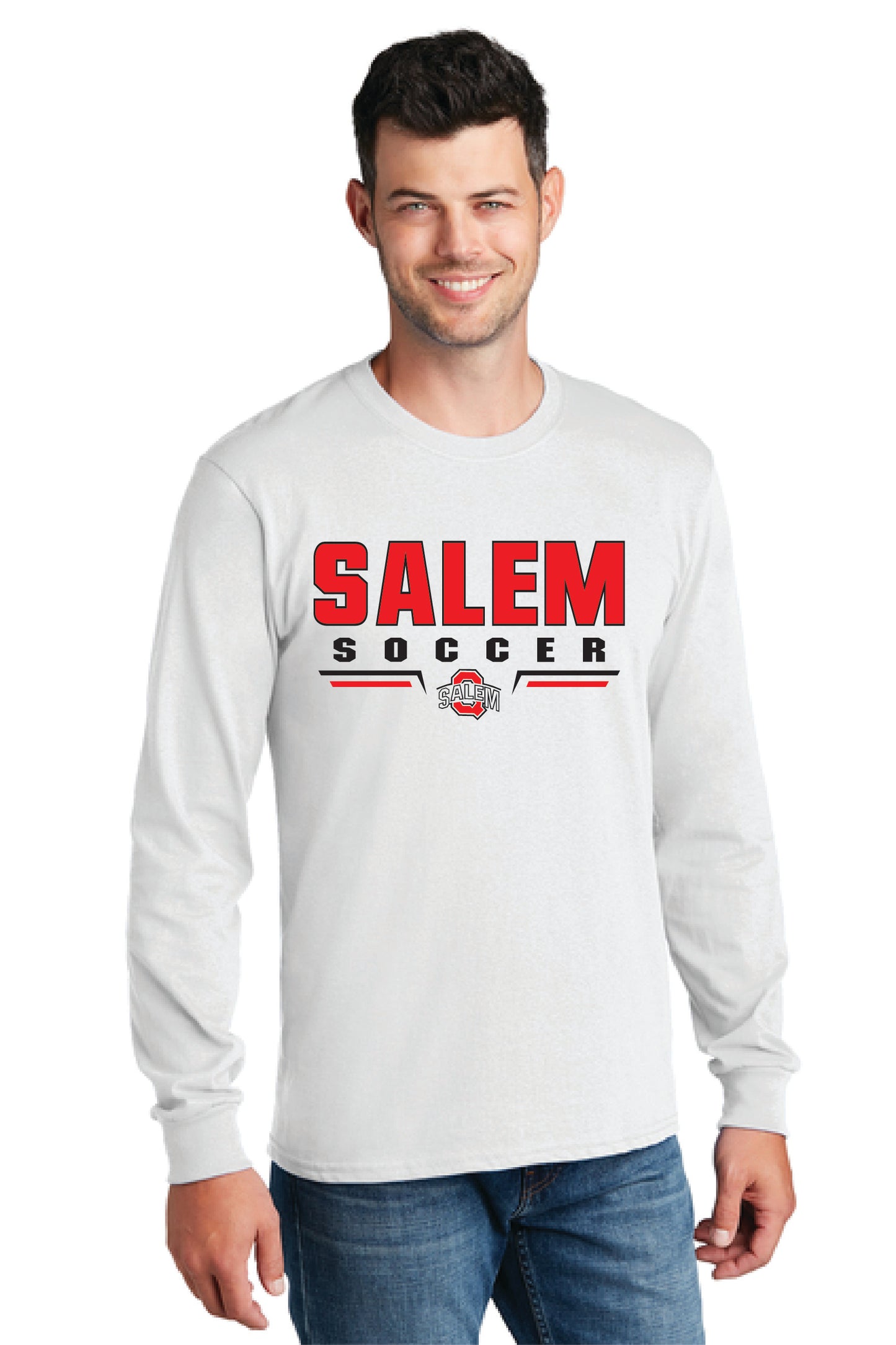 SALEM QUAKERS SOCCER PC54LS Port & Company® Long Sleeve Core Cotton Tee 1