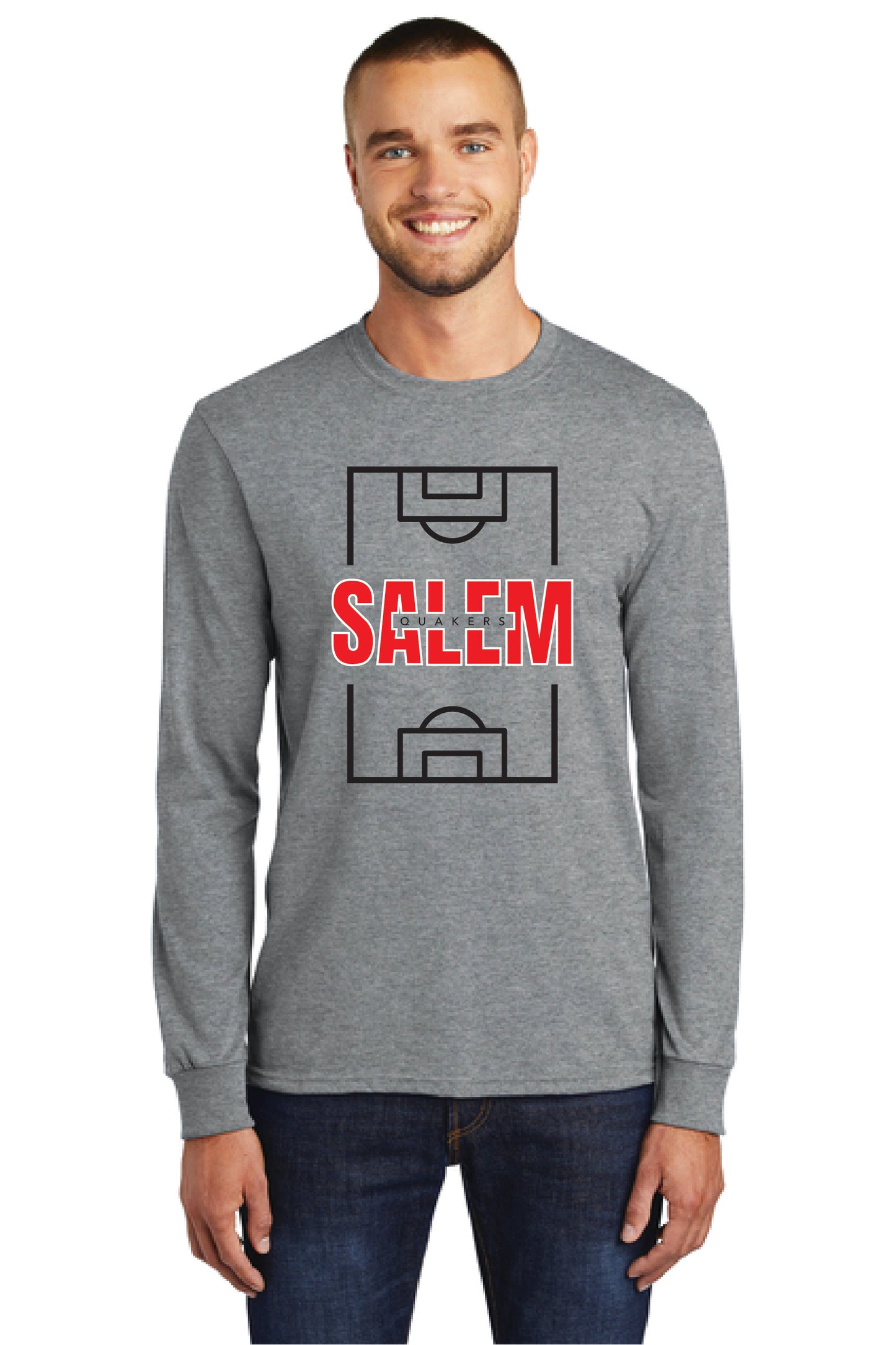 SALEM QUAKERS SOCCER PC55LS Port & Company® Long Sleeve Core Cotton Tee 18