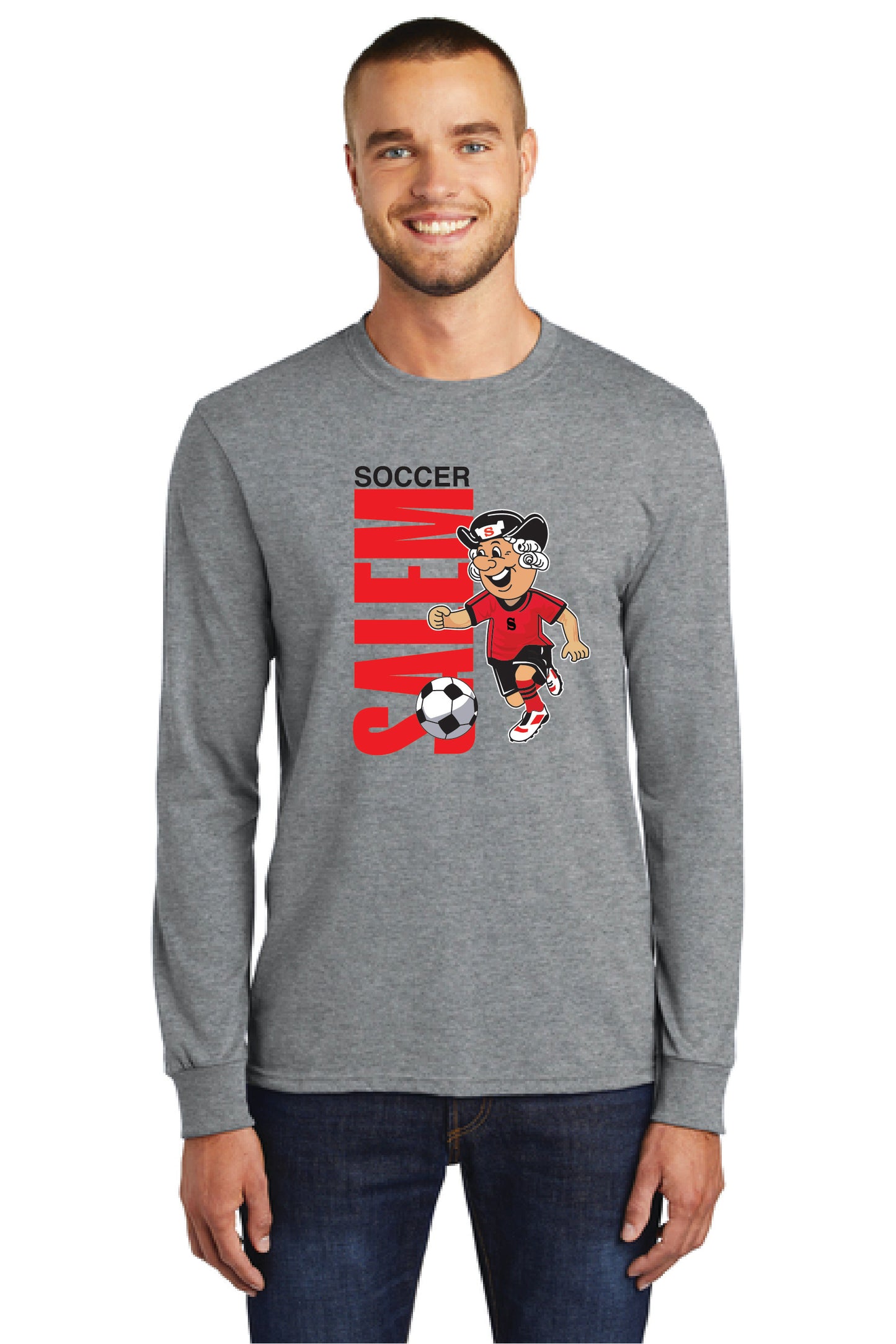 SALEM QUAKERS SOCCER PC54LS Port & Company® Long Sleeve Core Cotton Tee 16