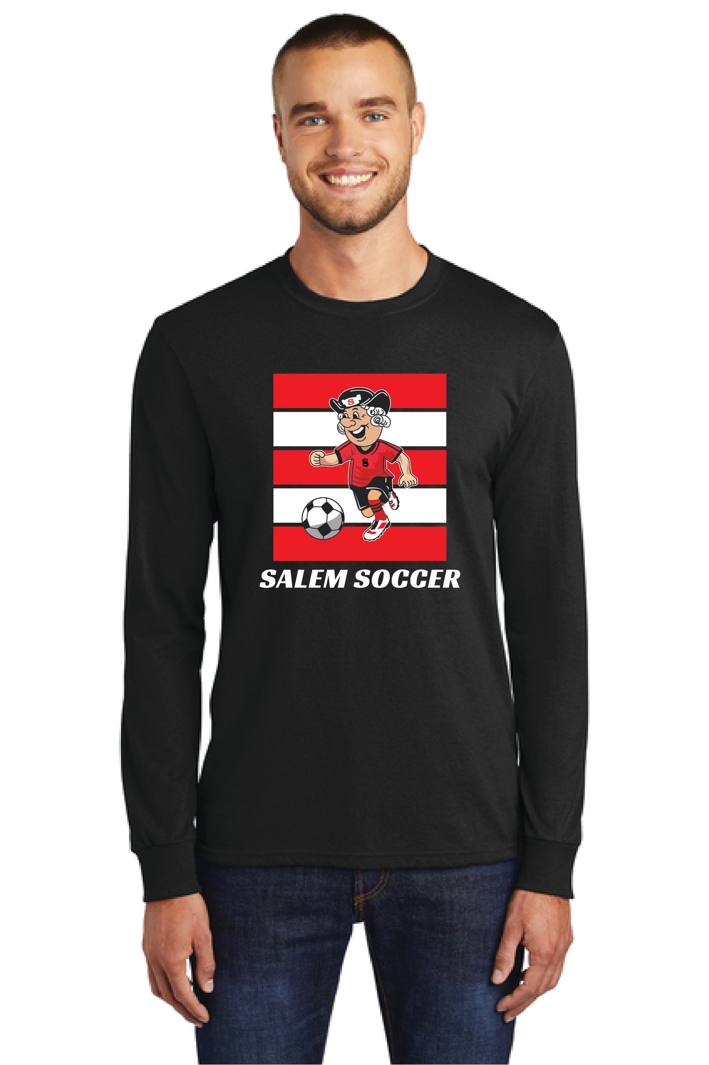 SALEM QUAKERS SOCCER PC54LS Port & Company® Long Sleeve Core Cotton Tee 17