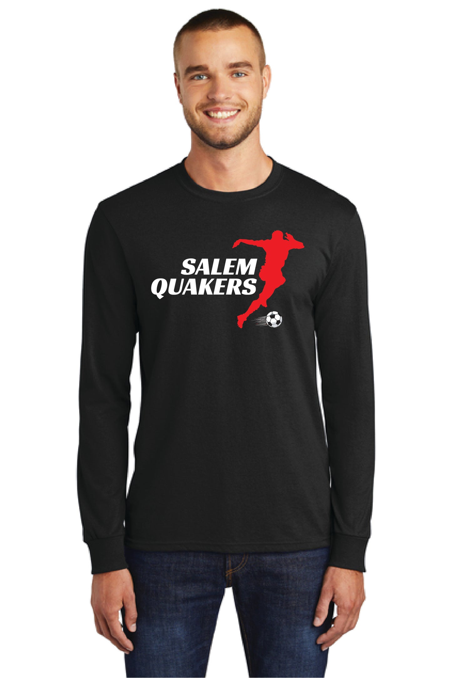 SALEM QUAKERS SOCCER PC55LS Port & Company® Long Sleeve Core Cotton Tee 19