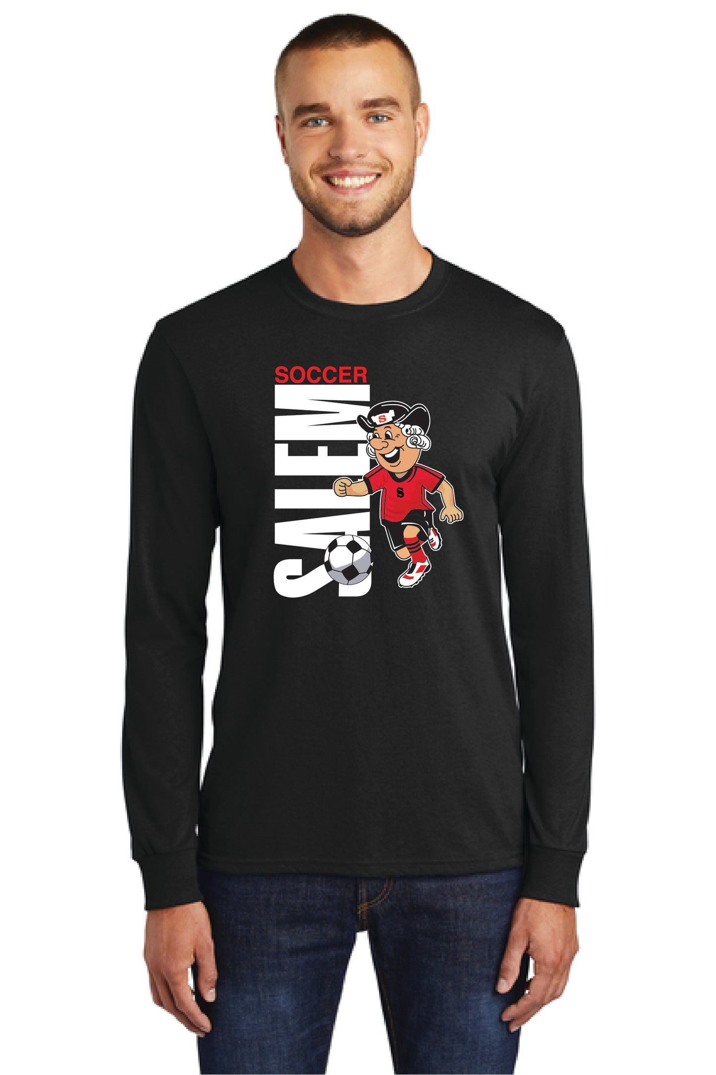 SALEM QUAKERS SOCCER PC54LS Port & Company® Long Sleeve Core Cotton Tee 16