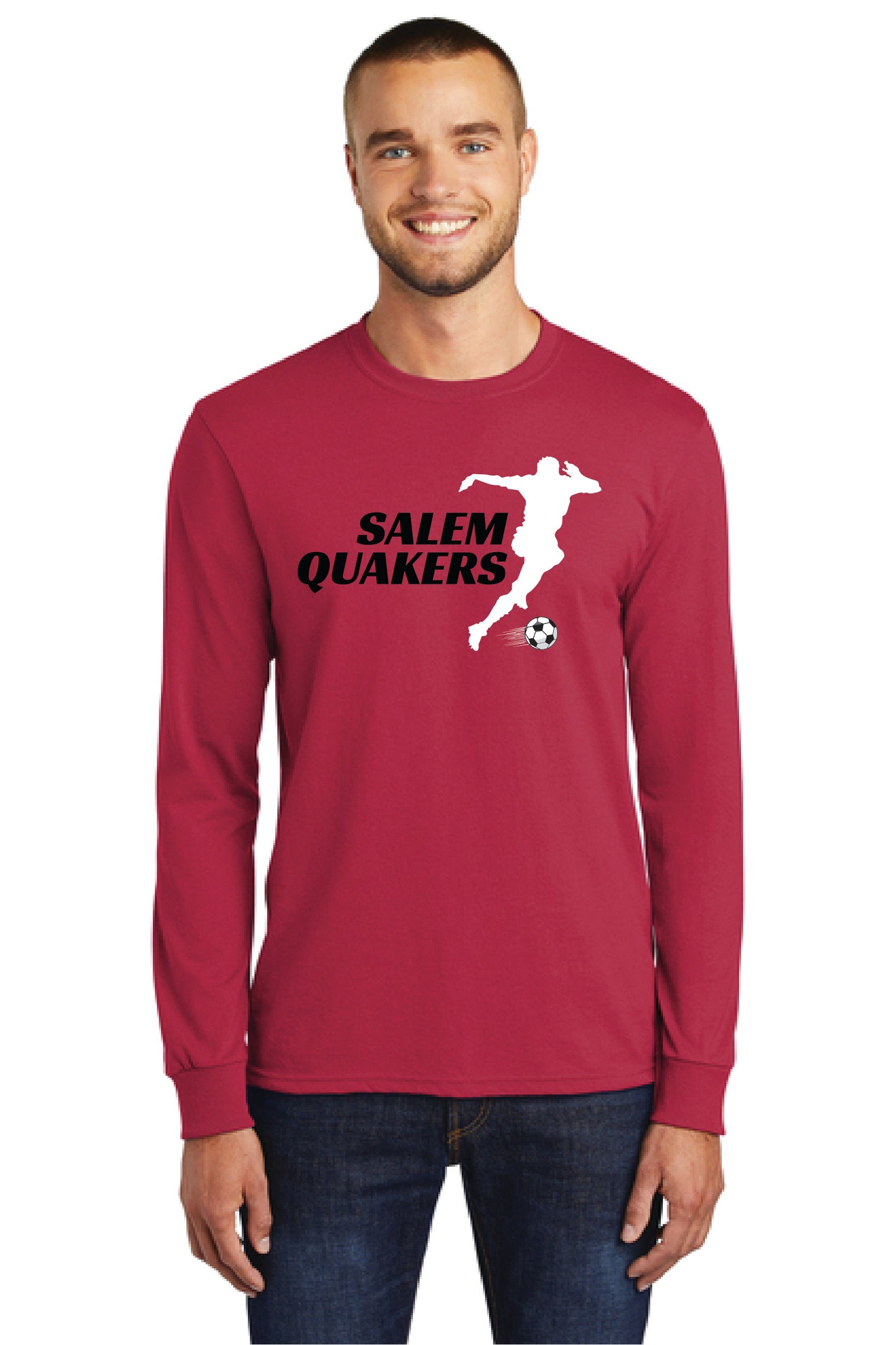 SALEM QUAKERS SOCCER PC55LS Port & Company® Long Sleeve Core Cotton Tee 19