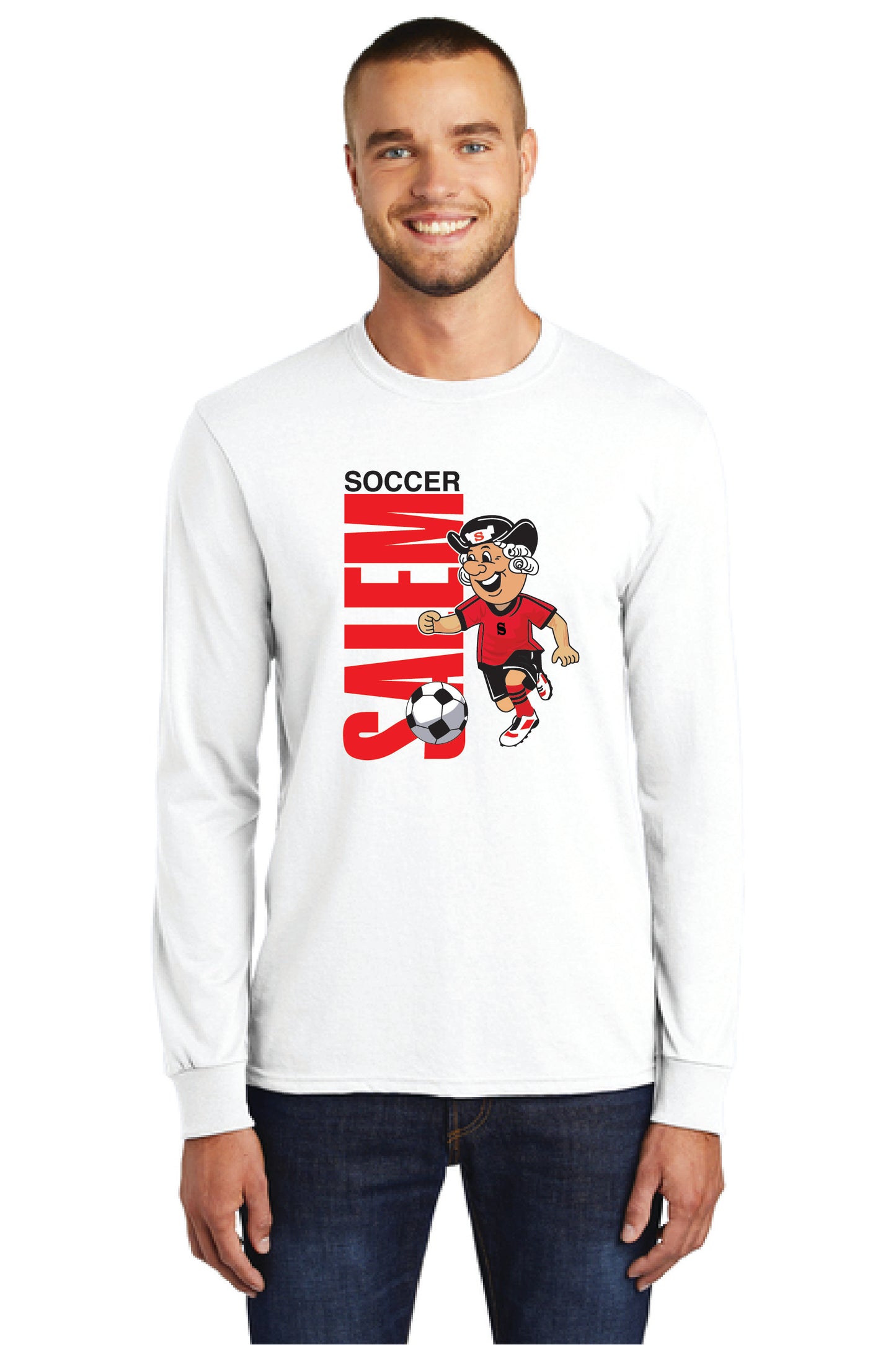 SALEM QUAKERS SOCCER PC54LS Port & Company® Long Sleeve Core Cotton Tee 16