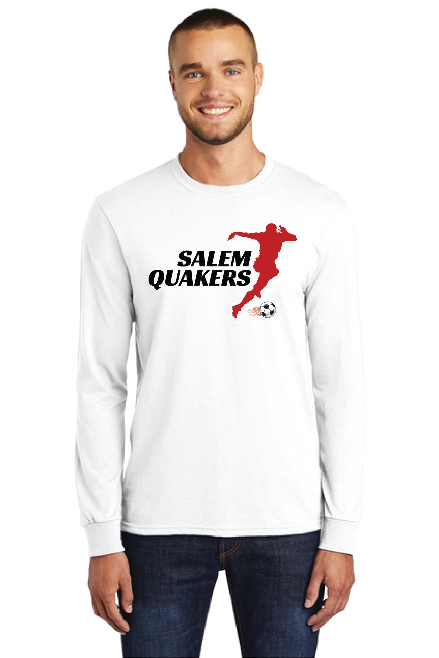 SALEM QUAKERS SOCCER PC55LS Port & Company® Long Sleeve Core Cotton Tee 19