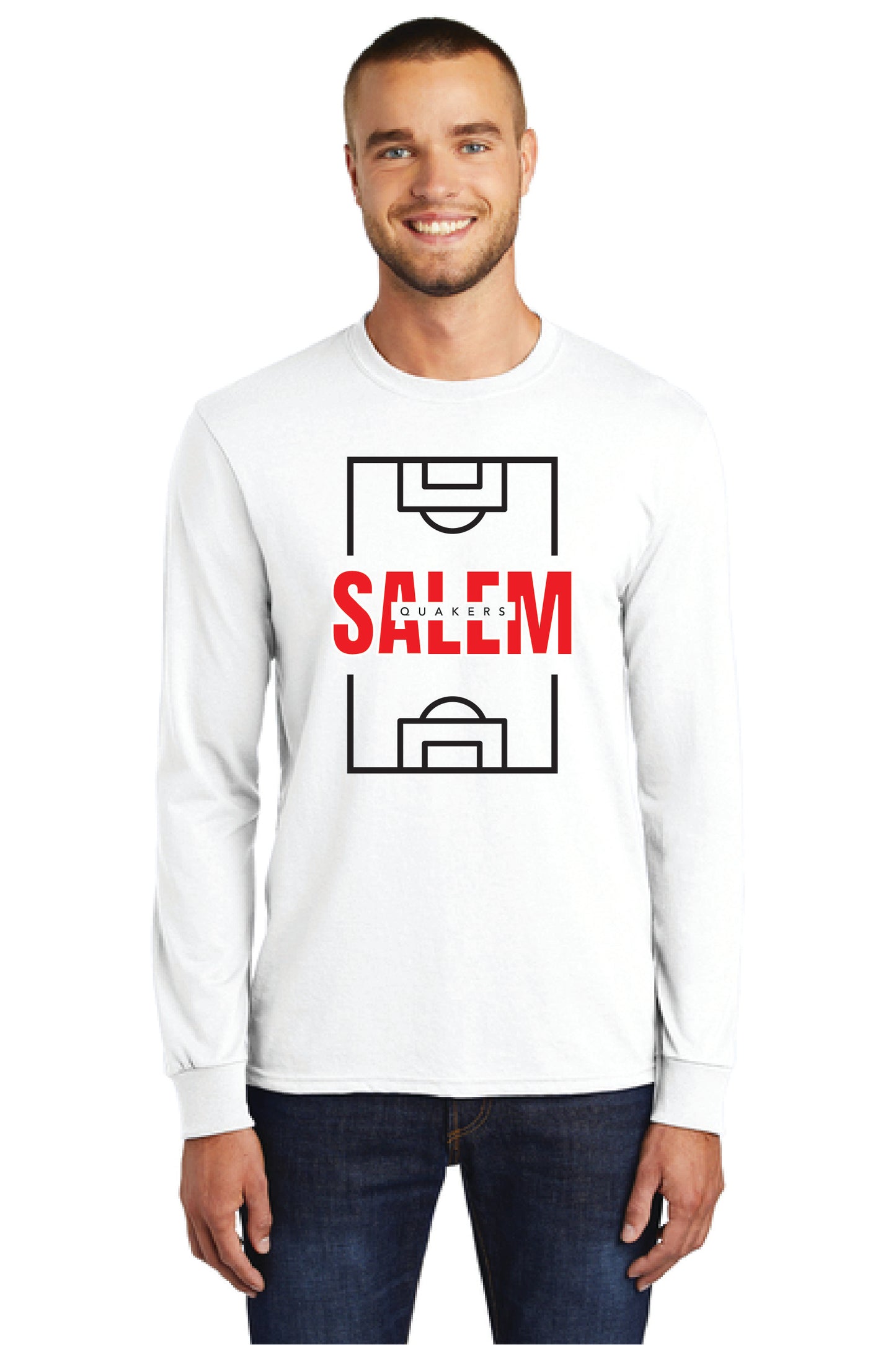 SALEM QUAKERS SOCCER PC55LS Port & Company® Long Sleeve Core Cotton Tee 18