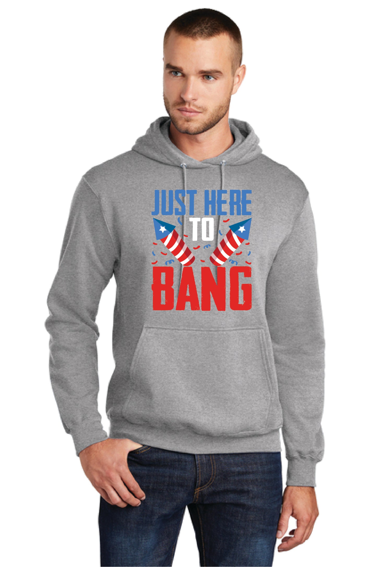 JUST HERE TO BANG! PC78H Port & Company® Core Fleece Pullover Hooded Sweatshirt 5