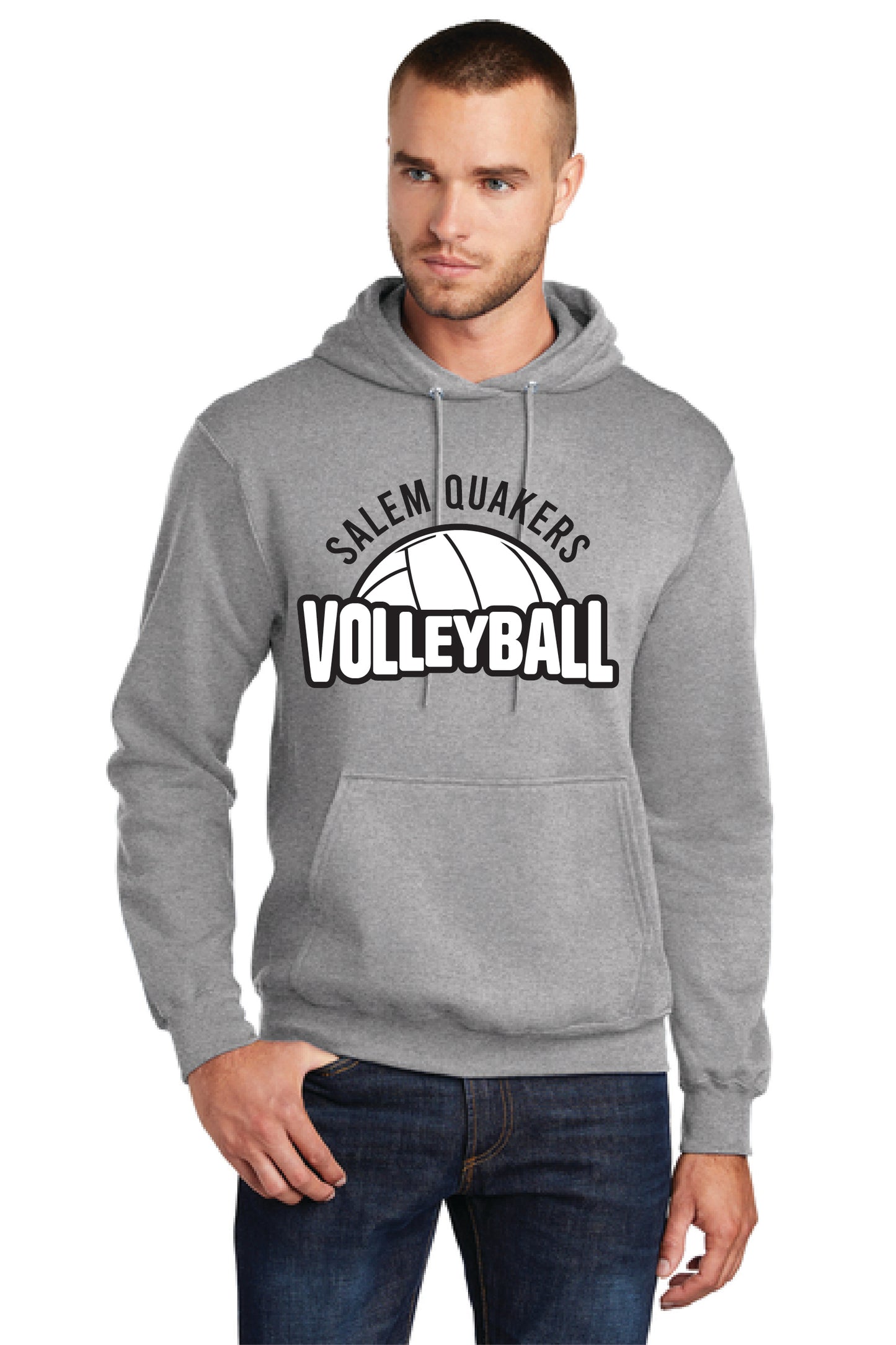 SALEM QUAKERS VOLLEYBALL PC78H Port & Company® Core Fleece Pullover Hooded Sweatshirt 8