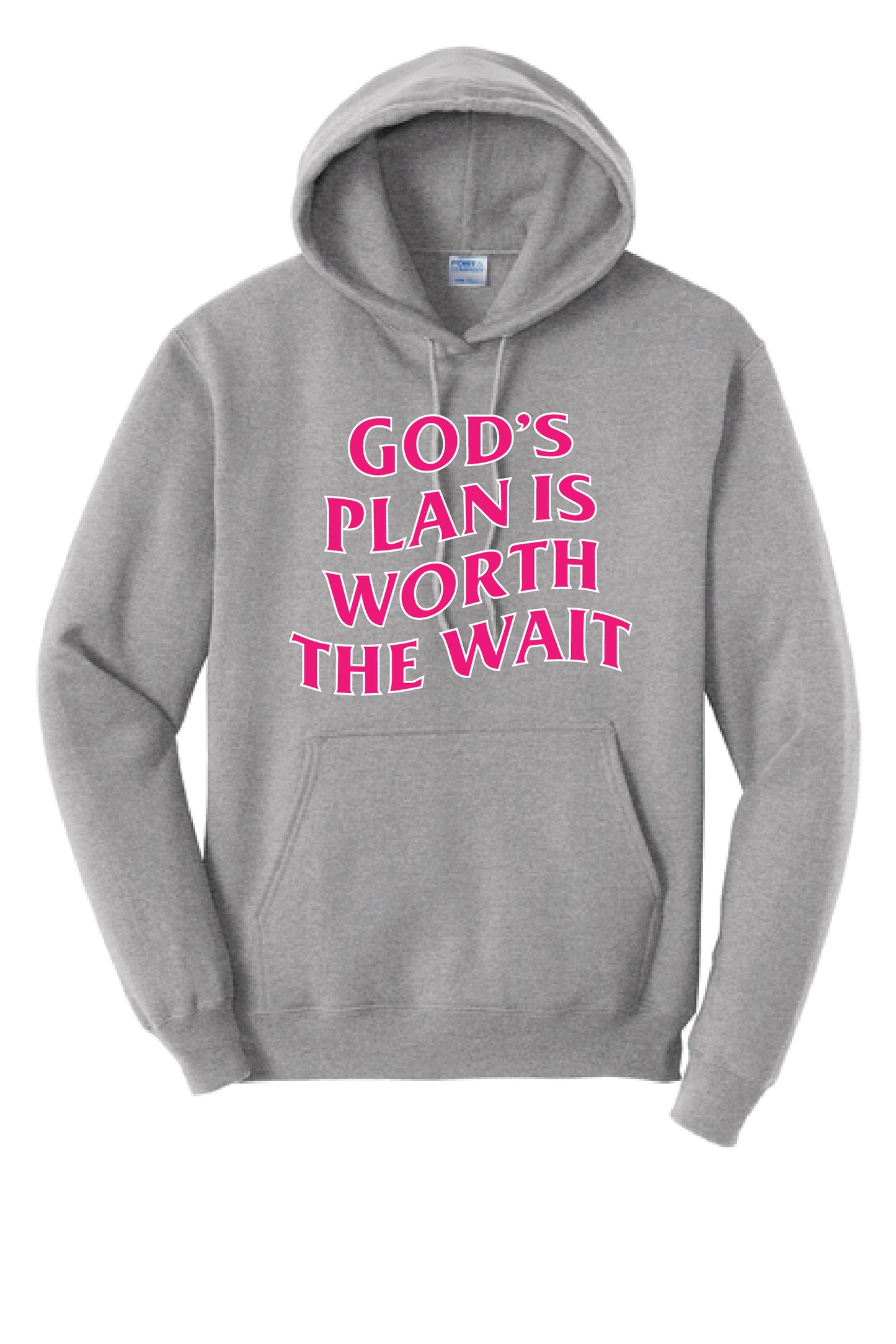 GODS PLAN WORTH THE WAIT PC78H Port & Company® Core Fleece Pullover Hooded Sweatshirt KK-4