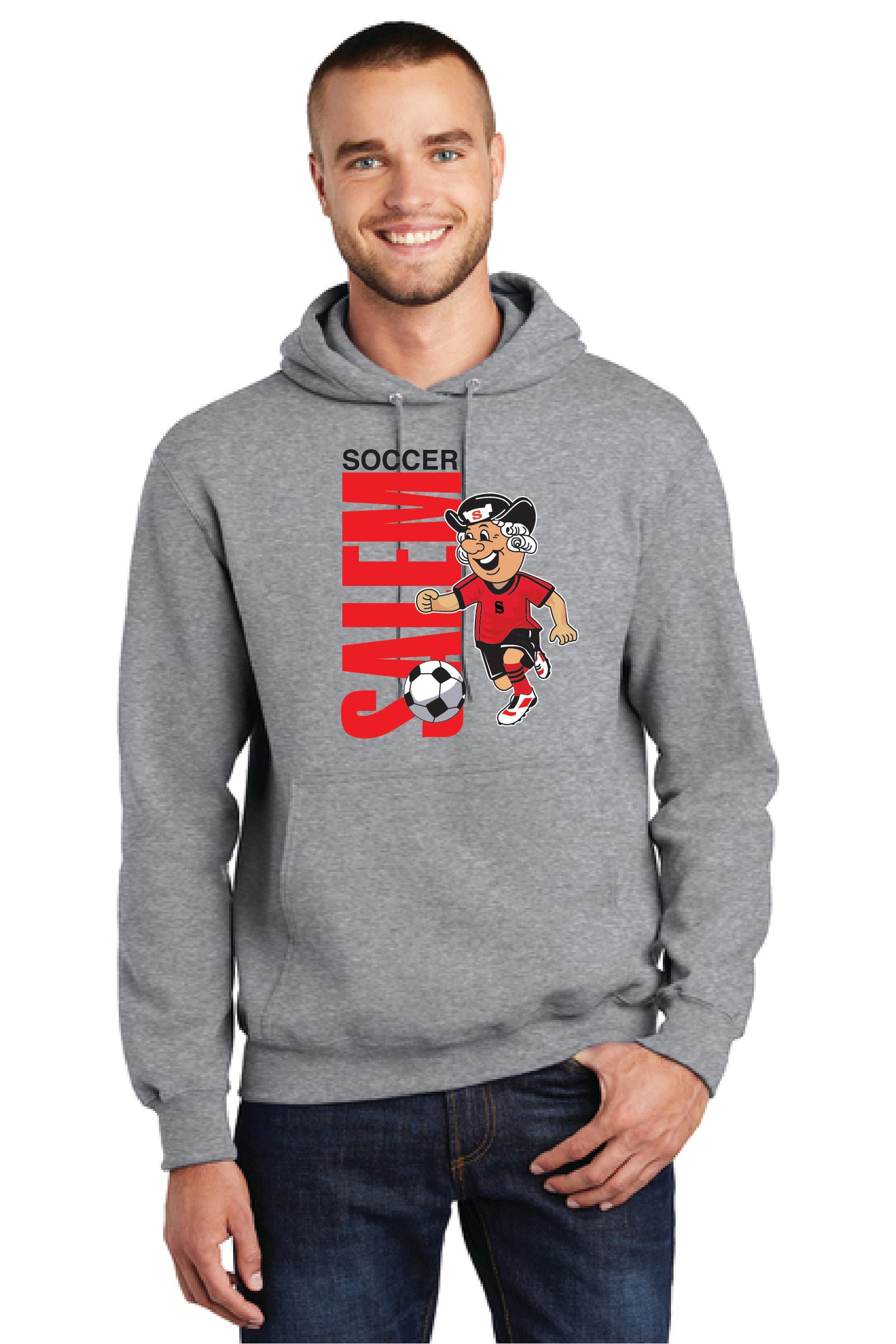 SALEM QUAKERS SOCCER PC78H Port & Company® Core Fleece Pullover Hooded Sweatshirt 16