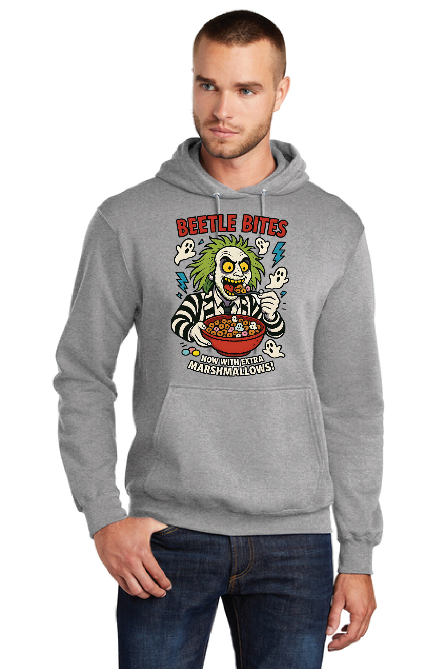 HALLOWEEN BEETLE BITES PC78H Port & Company® Core Fleece Pullover Hooded Sweatshirt HW-6