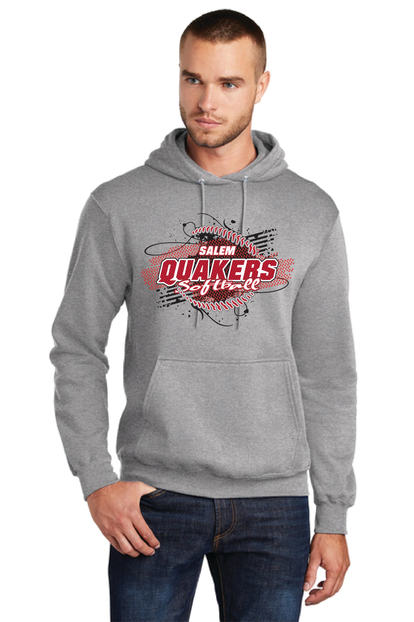SALEM QUAKERS SOFTBALL PC78H Port & Company® Core Fleece Pullover Hooded Sweatshirt 1