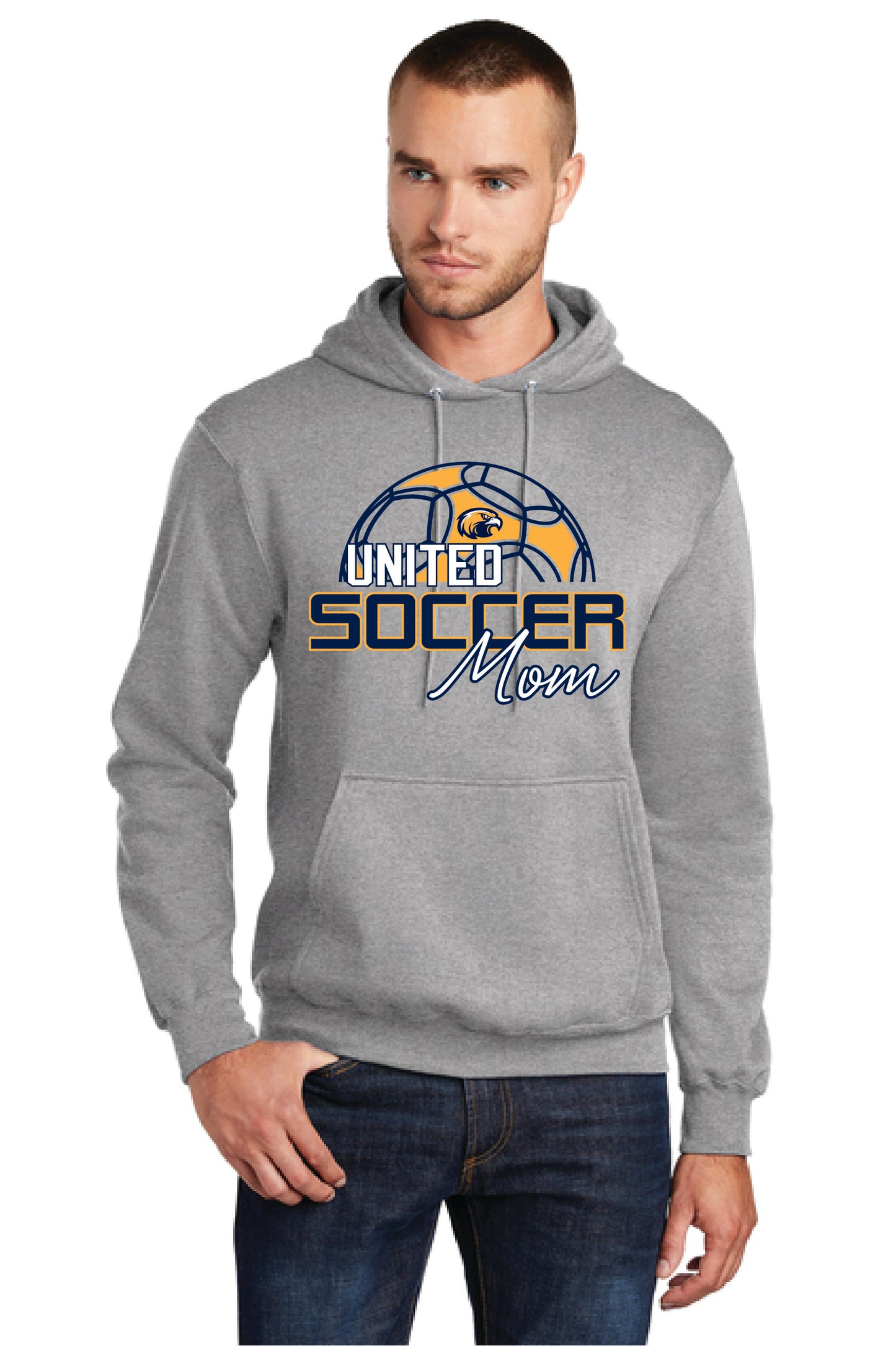 UNITED EAGELS SOCCER MOM PC78H Port & Company® Core Fleece Pullover Hooded Sweatshirt 4