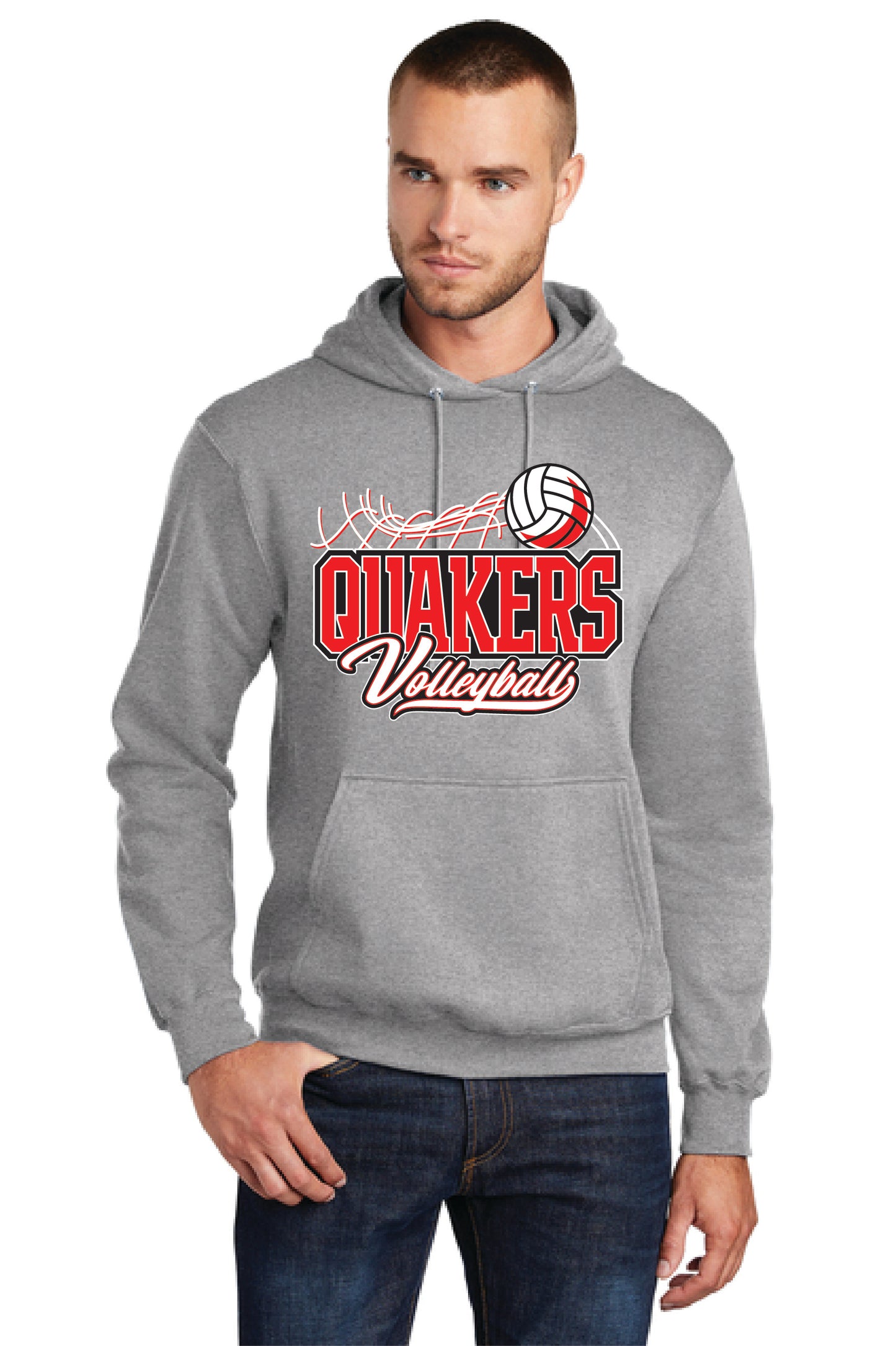 SALEM QUAKERS VOLLEYBALL PC78H Port & Company® Core Fleece Pullover Hooded Sweatshirt 4