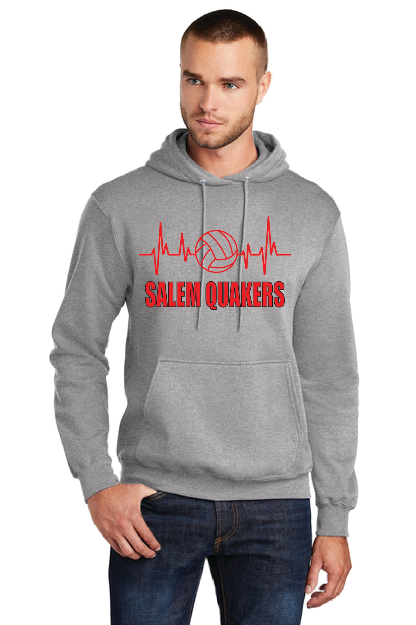 SALEM QUAKERS VOLLEYBALL PC78H Port & Company® Core Fleece Pullover Hooded Sweatshirt 9