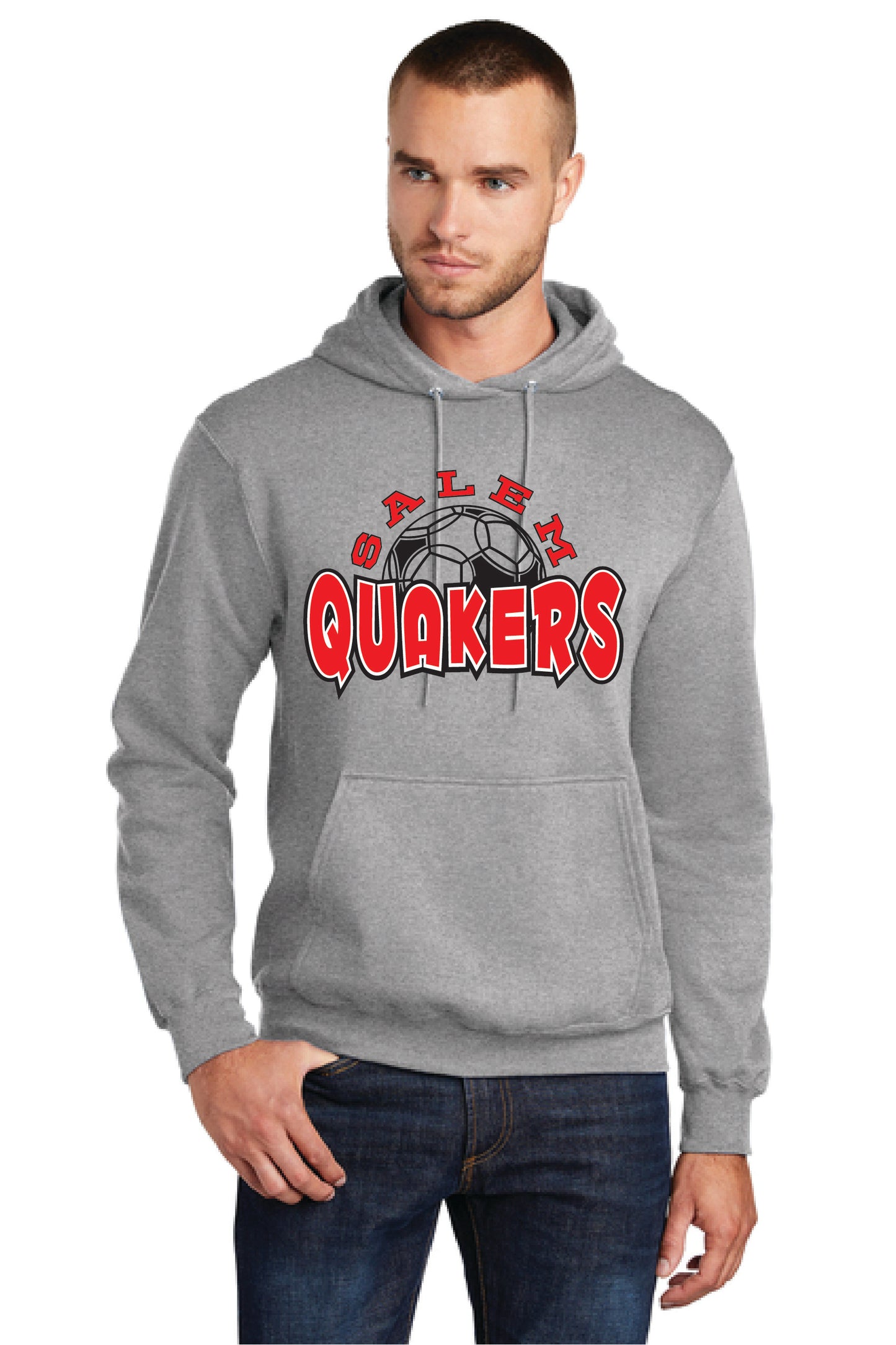 SALEM QUAKERS SOCCER PC78H Port & Company® Core Fleece Pullover Hooded Sweatshirt 14