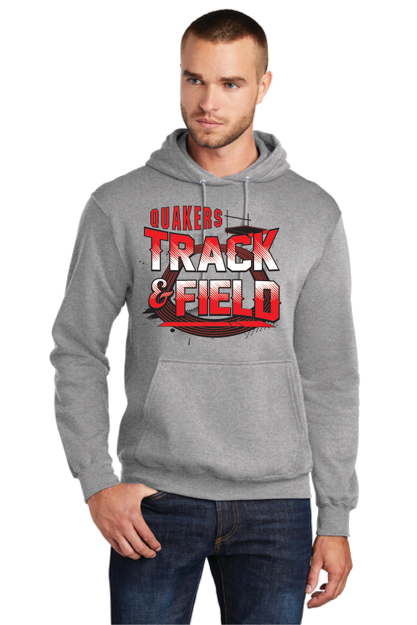 SALEM QUAKERS TRACK AND FIELD PC78H Port & Company® Core Fleece Pullover Hooded Sweatshirt 10